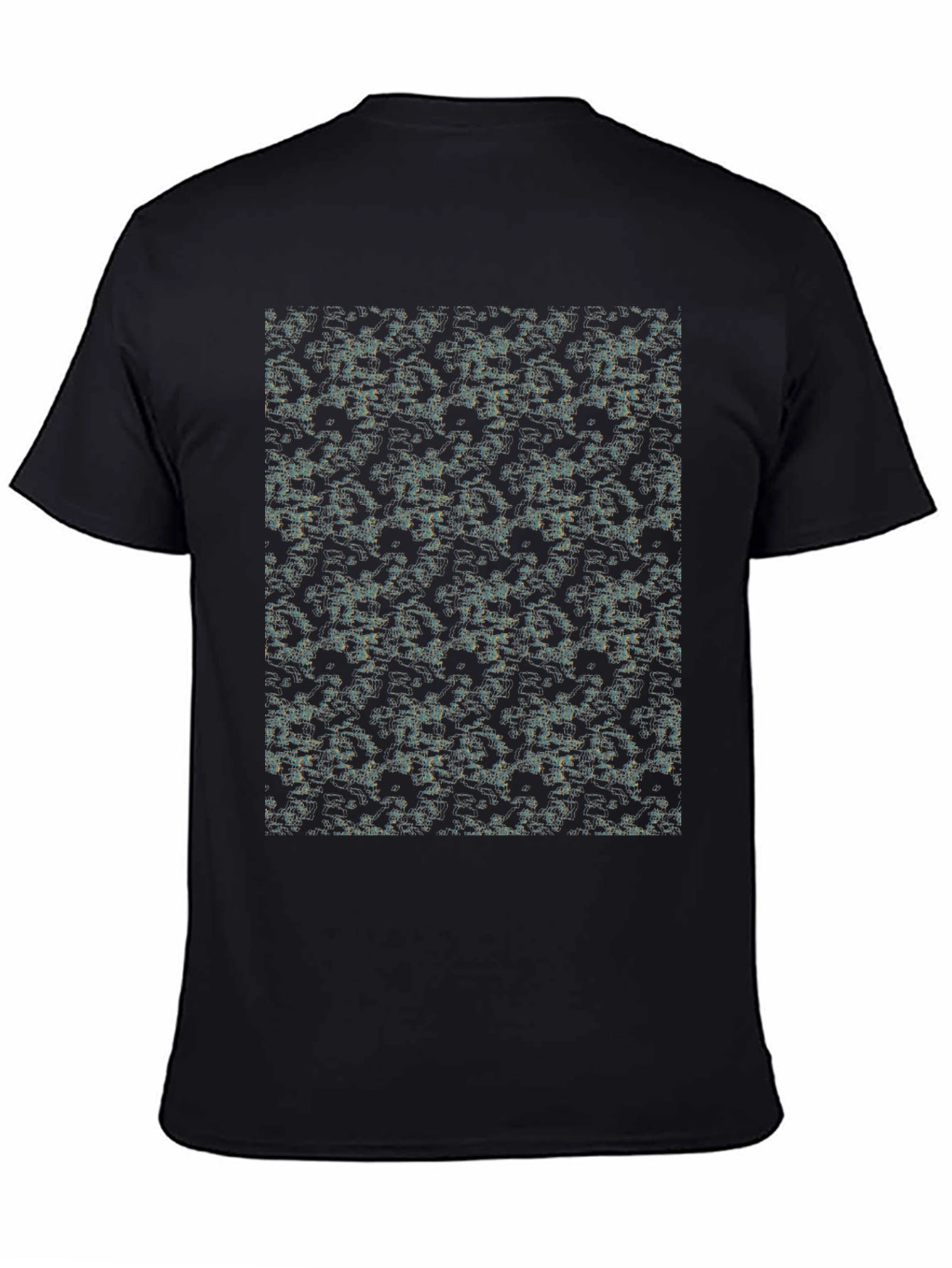 Black Abstract Pattern Black T-Shirt view 4