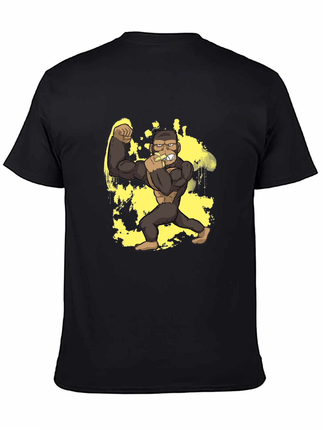 Black Gorilla Banana T-Shirt - Black Graphic Tee view 4