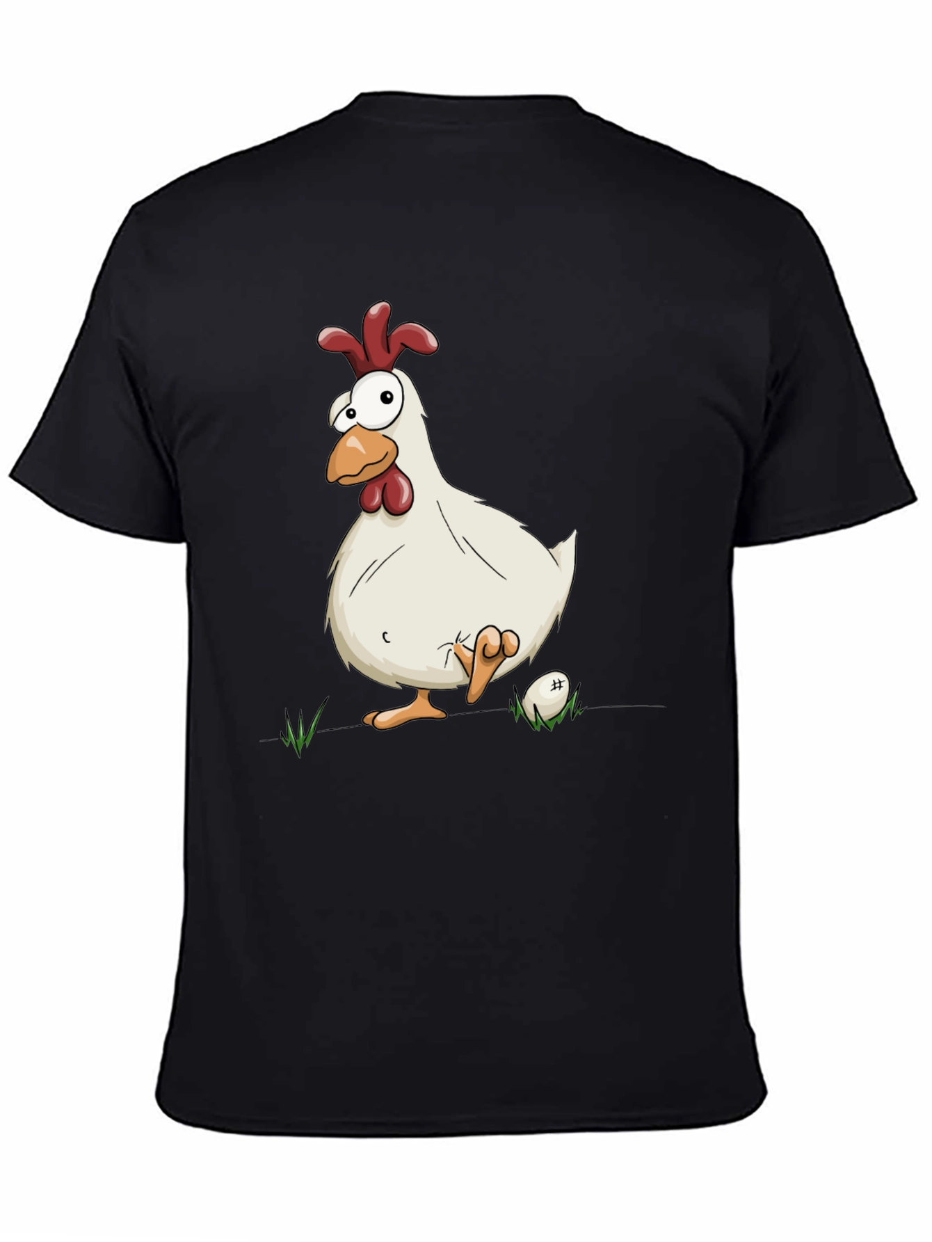 Black Funny Chicken Graphic Black T-Shirt view 4