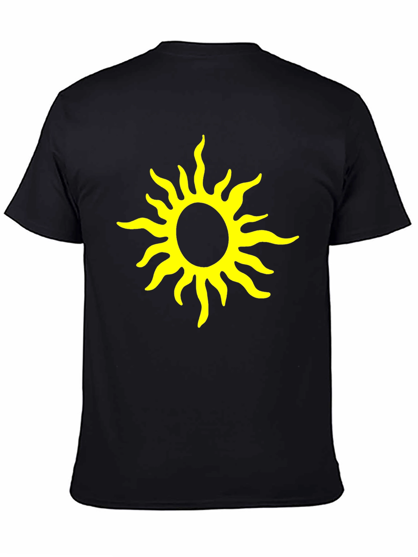 Black Black T-Shirt with Yellow Sun Graphic view 4