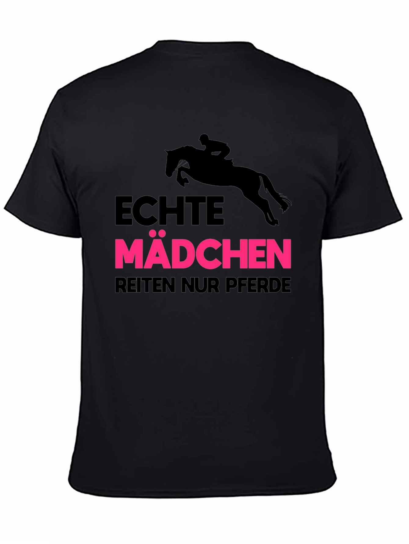 Black Echte Madchen Reiten Nur Pferde Black T-Shirt view 4