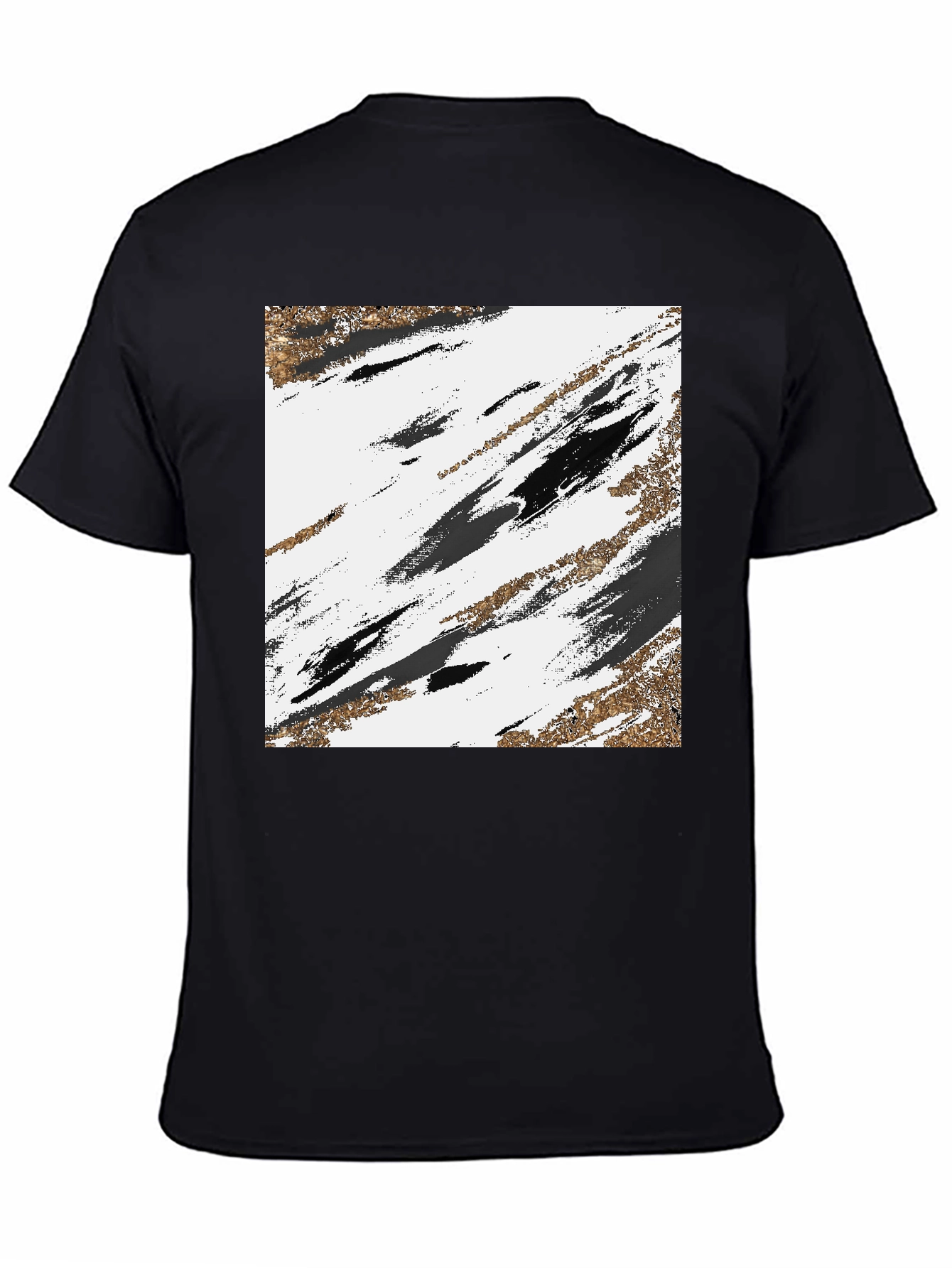 Black Abstract Art Graphic Tee - Black view 4