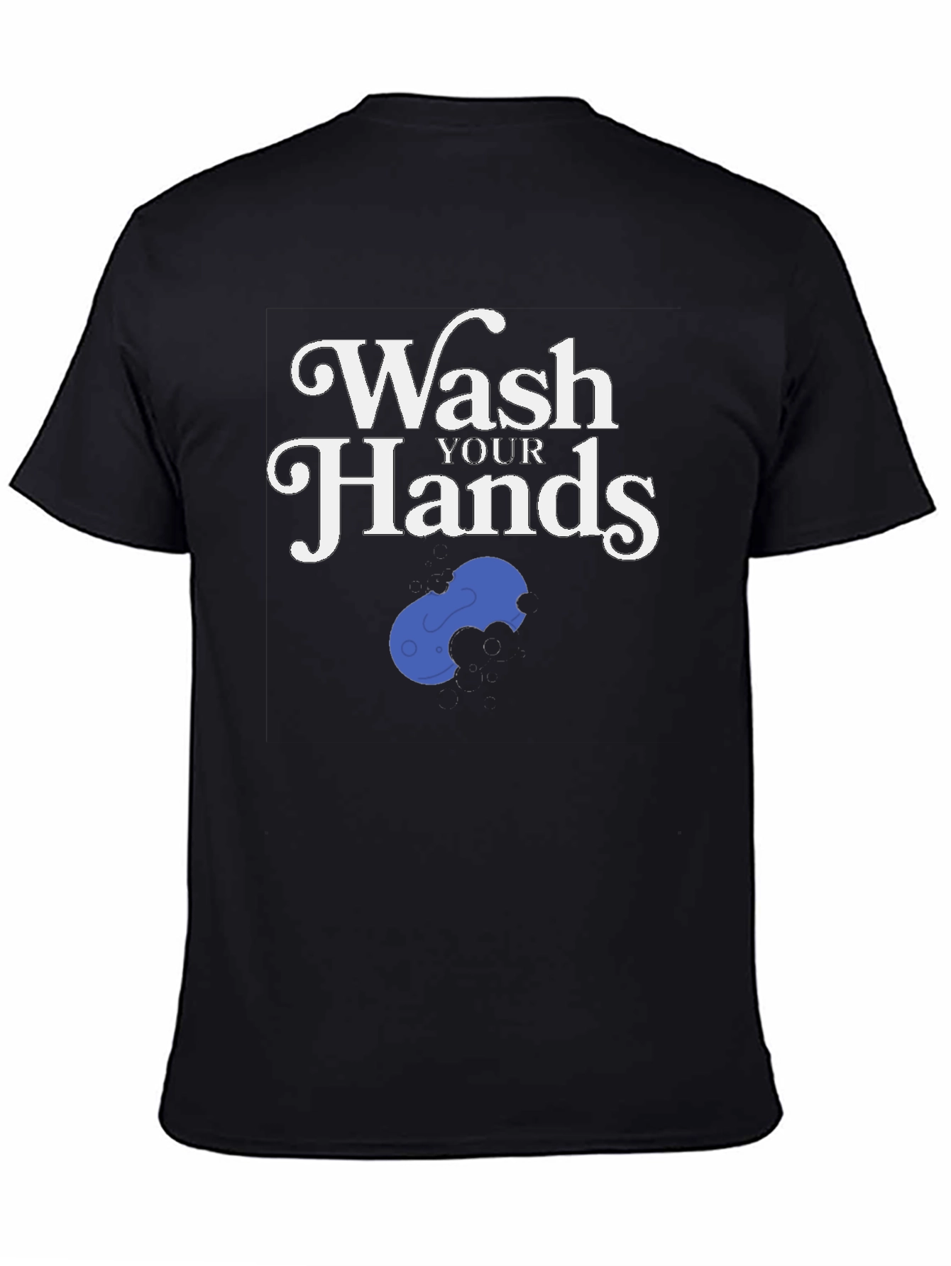 Black Wash Your Hands Funny T-Shirt view 4