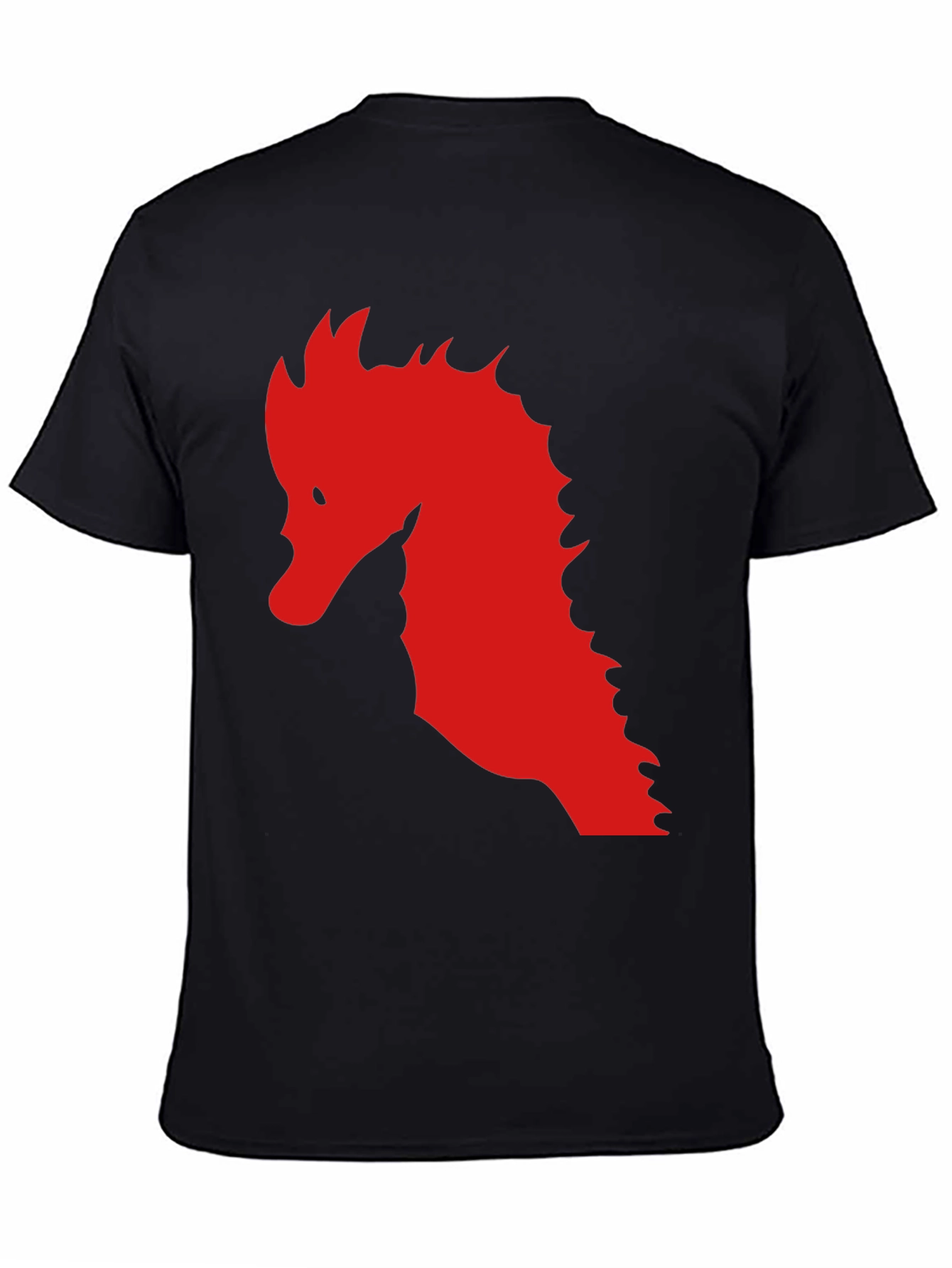Black Red Dragon Silhouette Graphic Black T-Shirt view 4