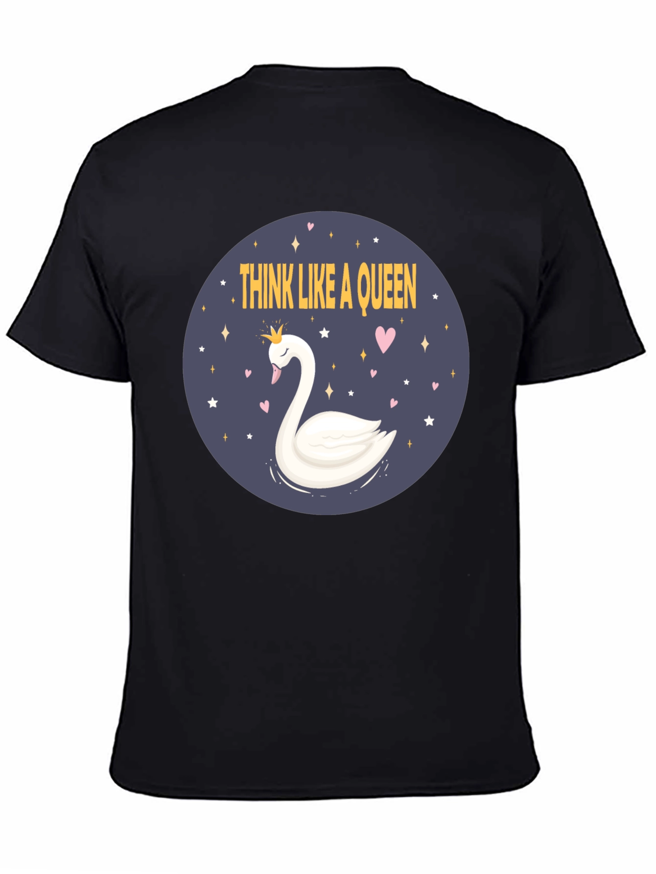 Black Think Like A Queen Swan Graphic Tee view 4
