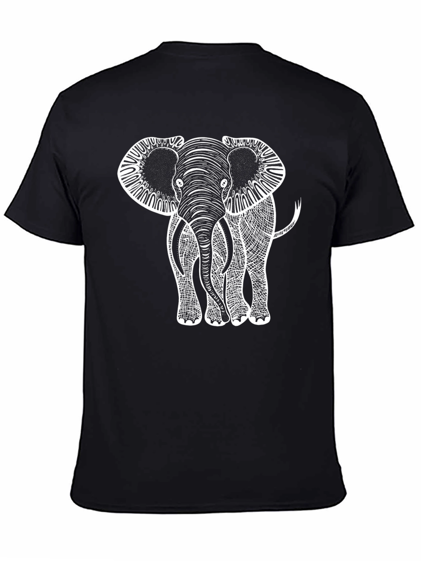 Black Elephant Graphic Black T-Shirt view 4