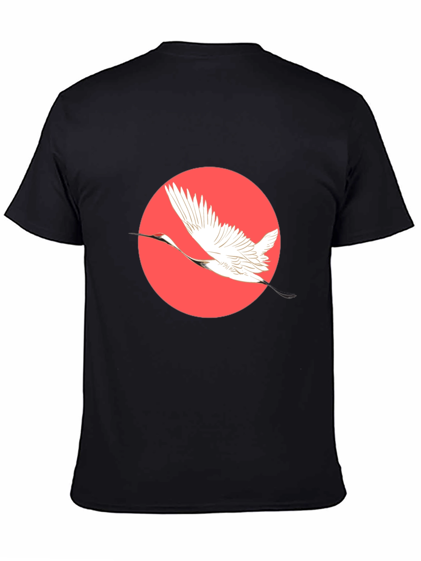 Crane Circle Graphic Tee - Short Sleeve Black T-Shirt - 4