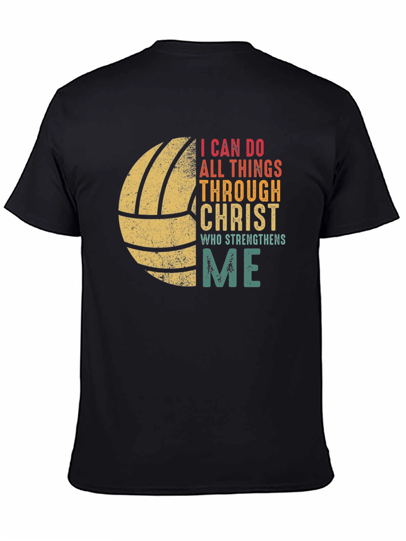 Black Volleyball I Can Do All Things T-Shirt view 4