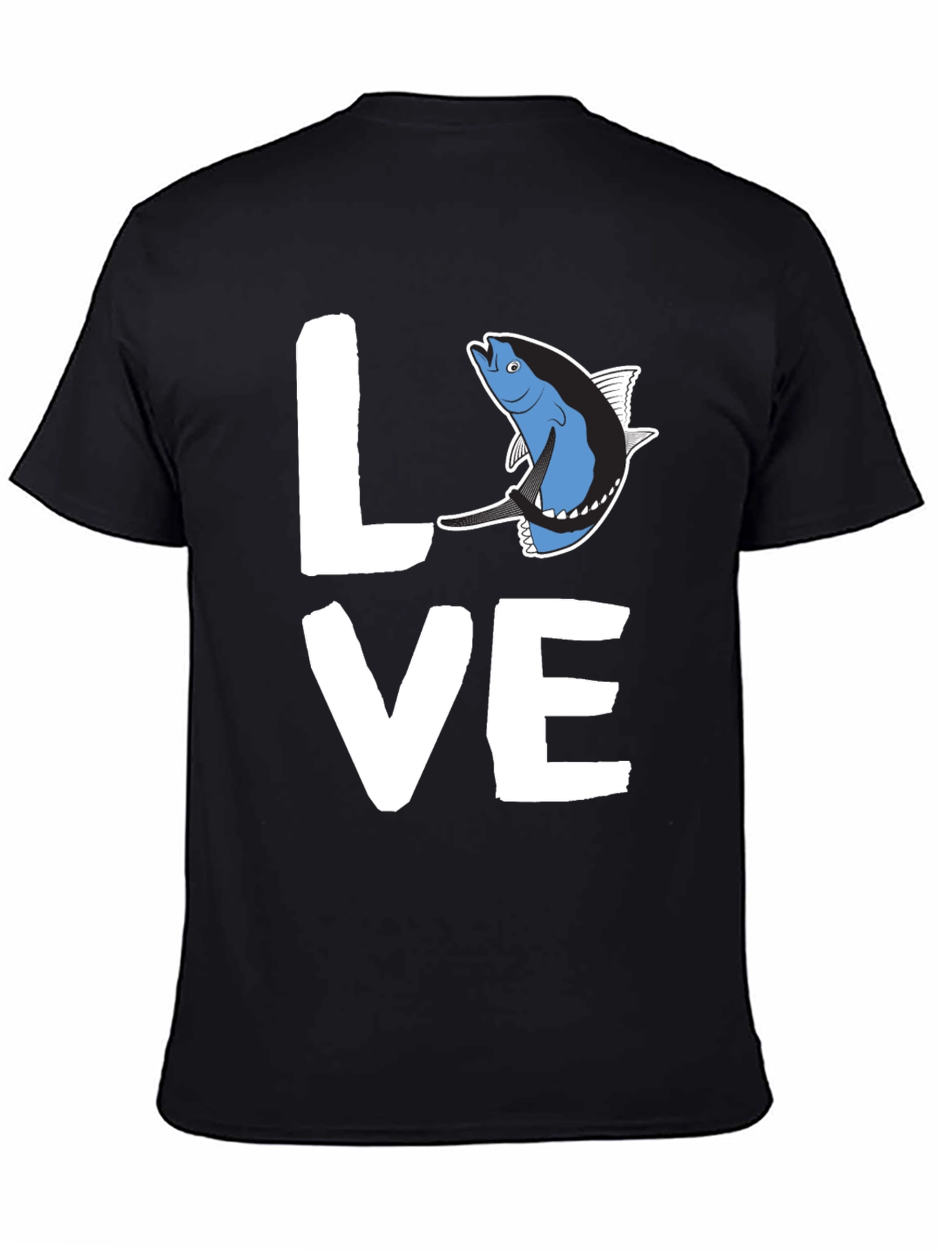 Black Love Tuna T-Shirt - Black Graphic Tee view 4