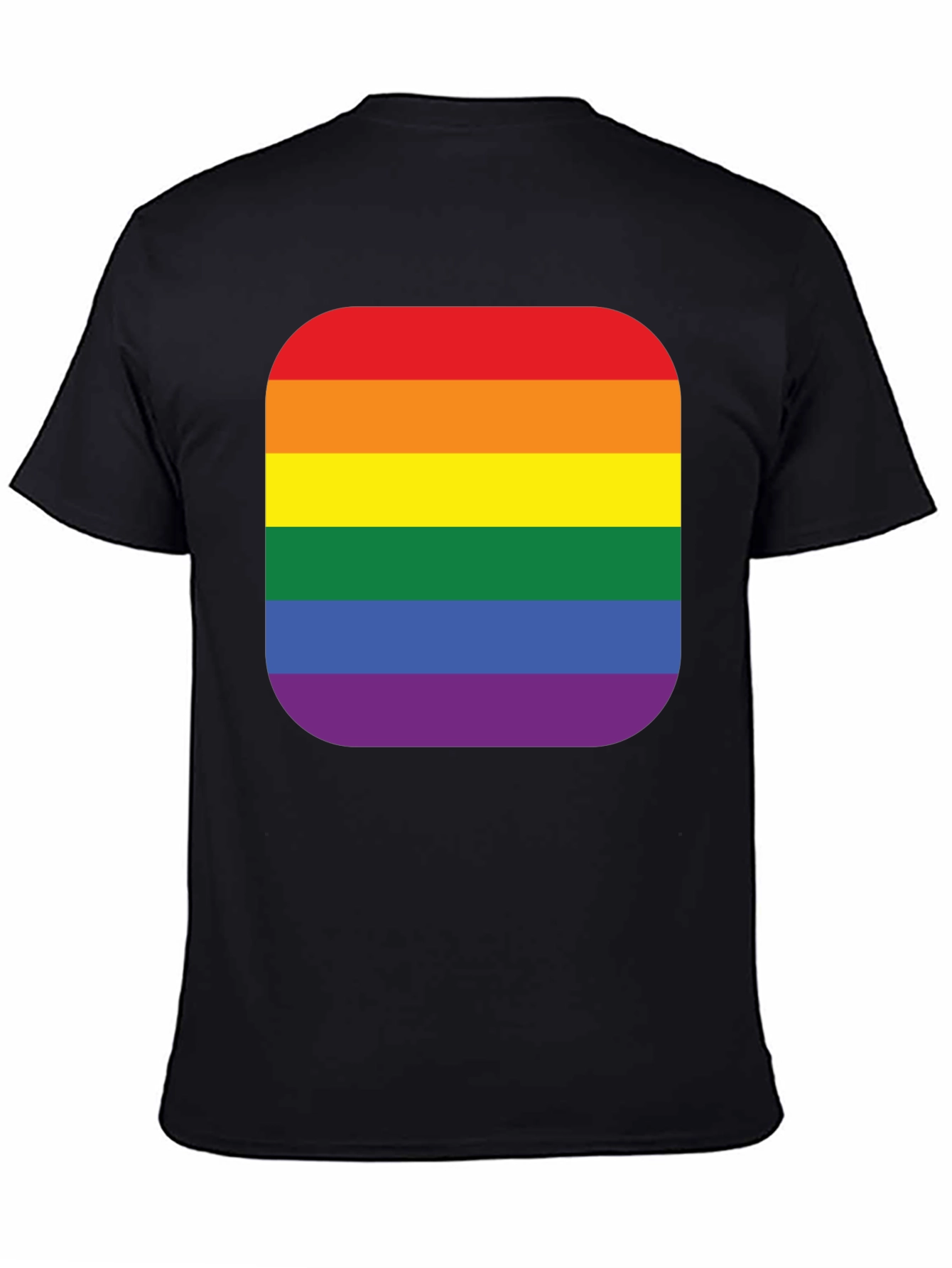 Black Pride Rainbow Stripe T-Shirt - Black Cotton Blend view 4