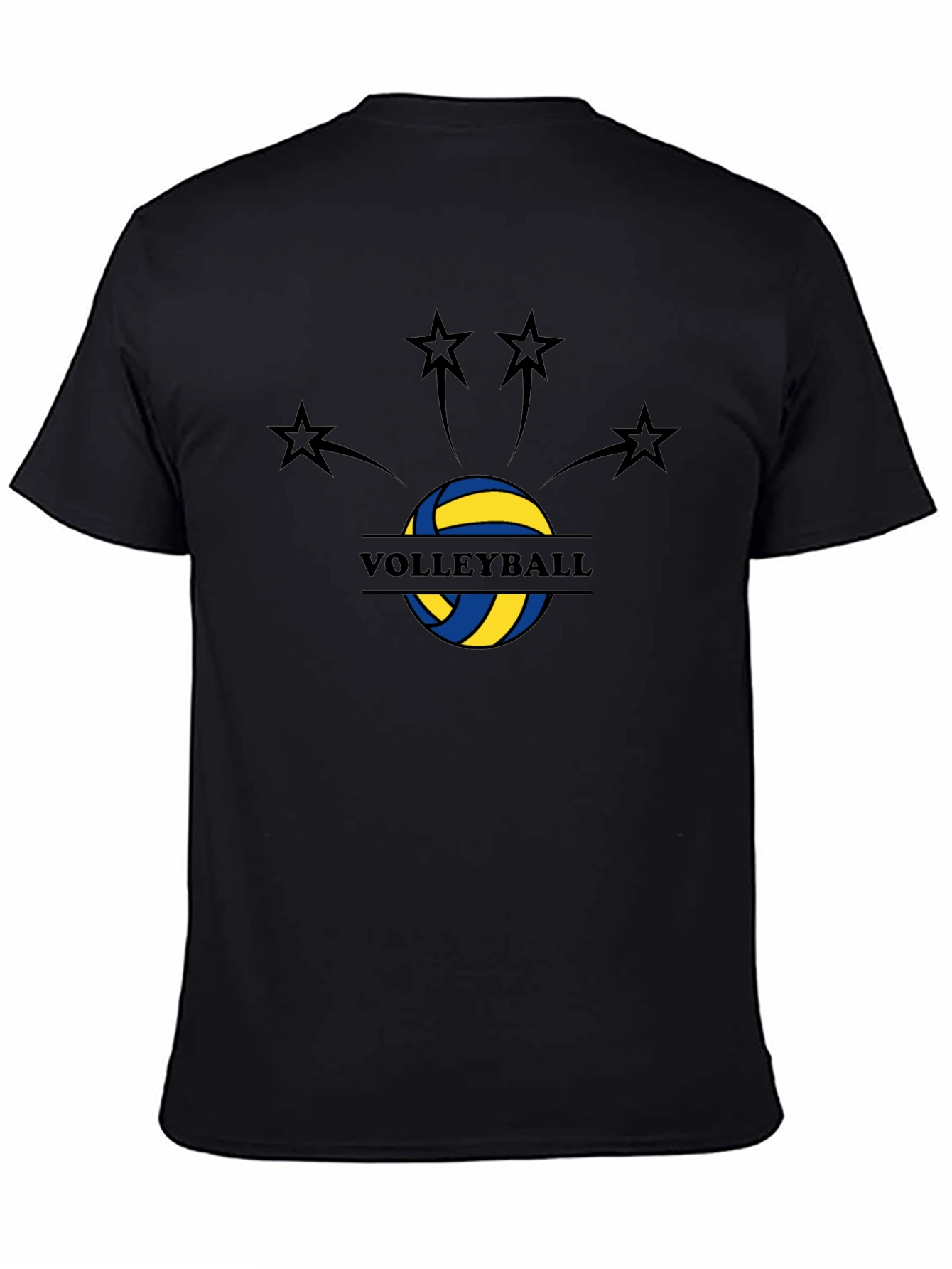 Black Volleyball Star T-Shirt view 4