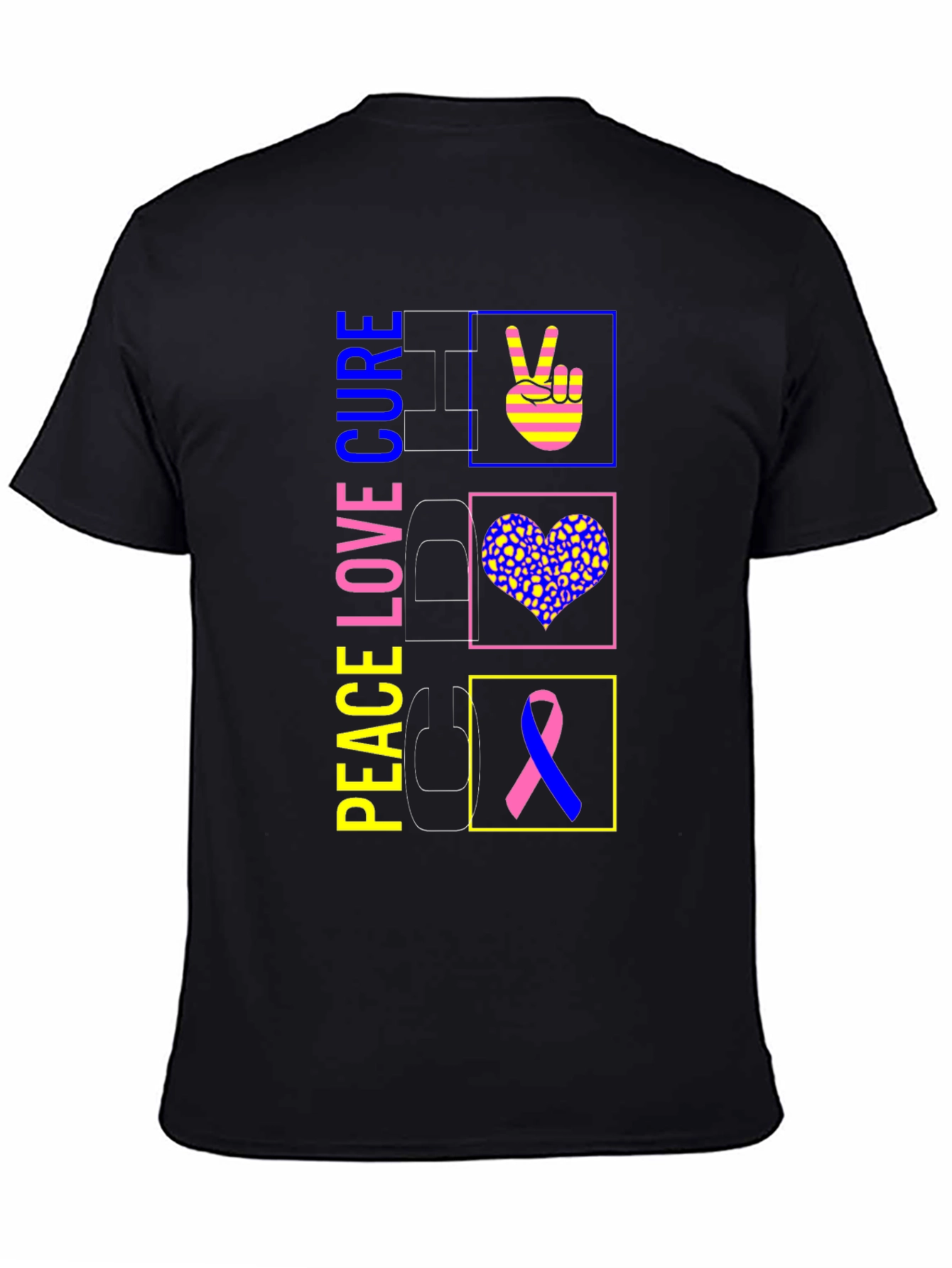 Peace Love Cure Graphic T-Shirt - 4