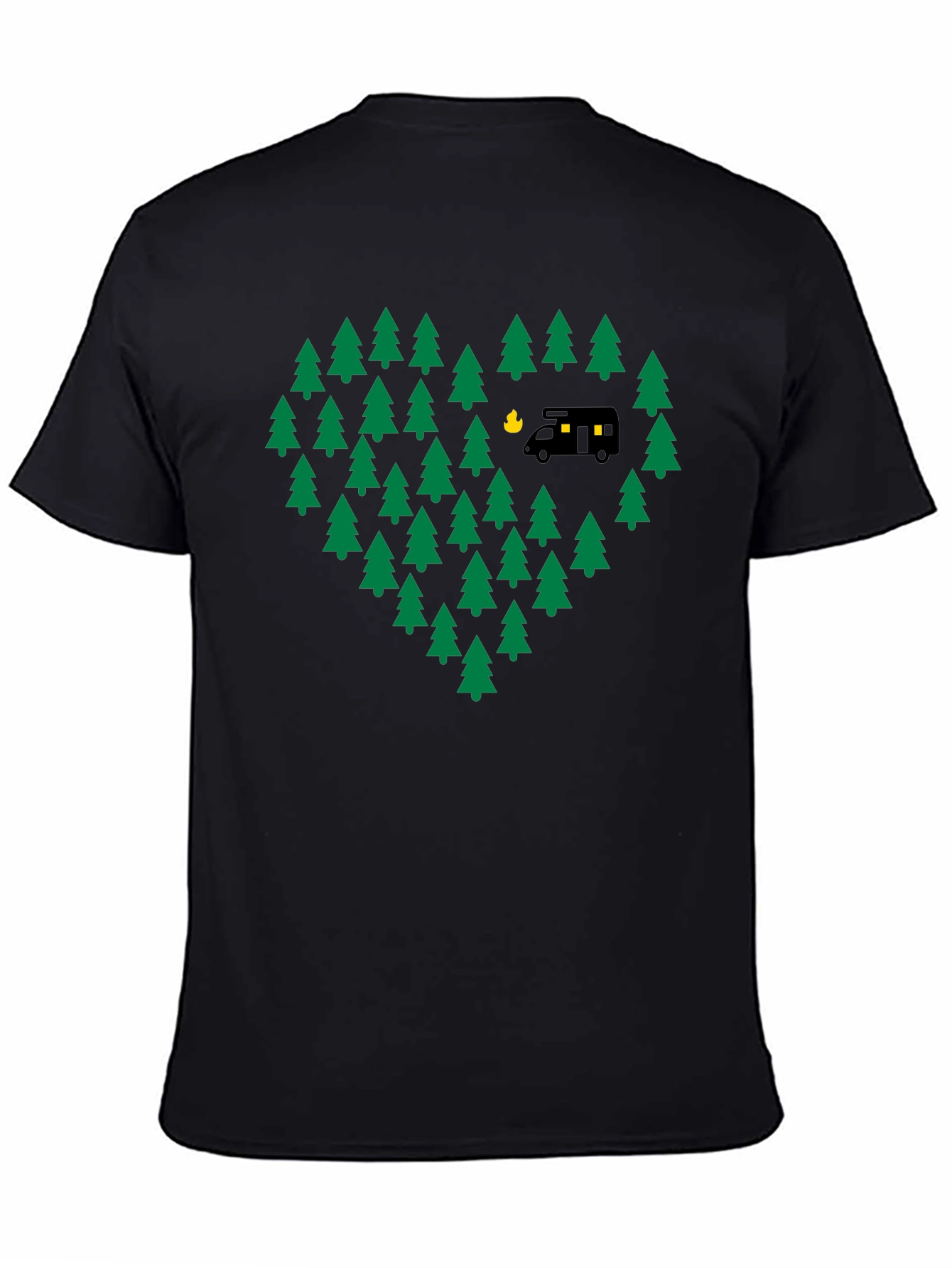 Black Camping Love T-Shirt - Adventure Heart Tree Design view 4