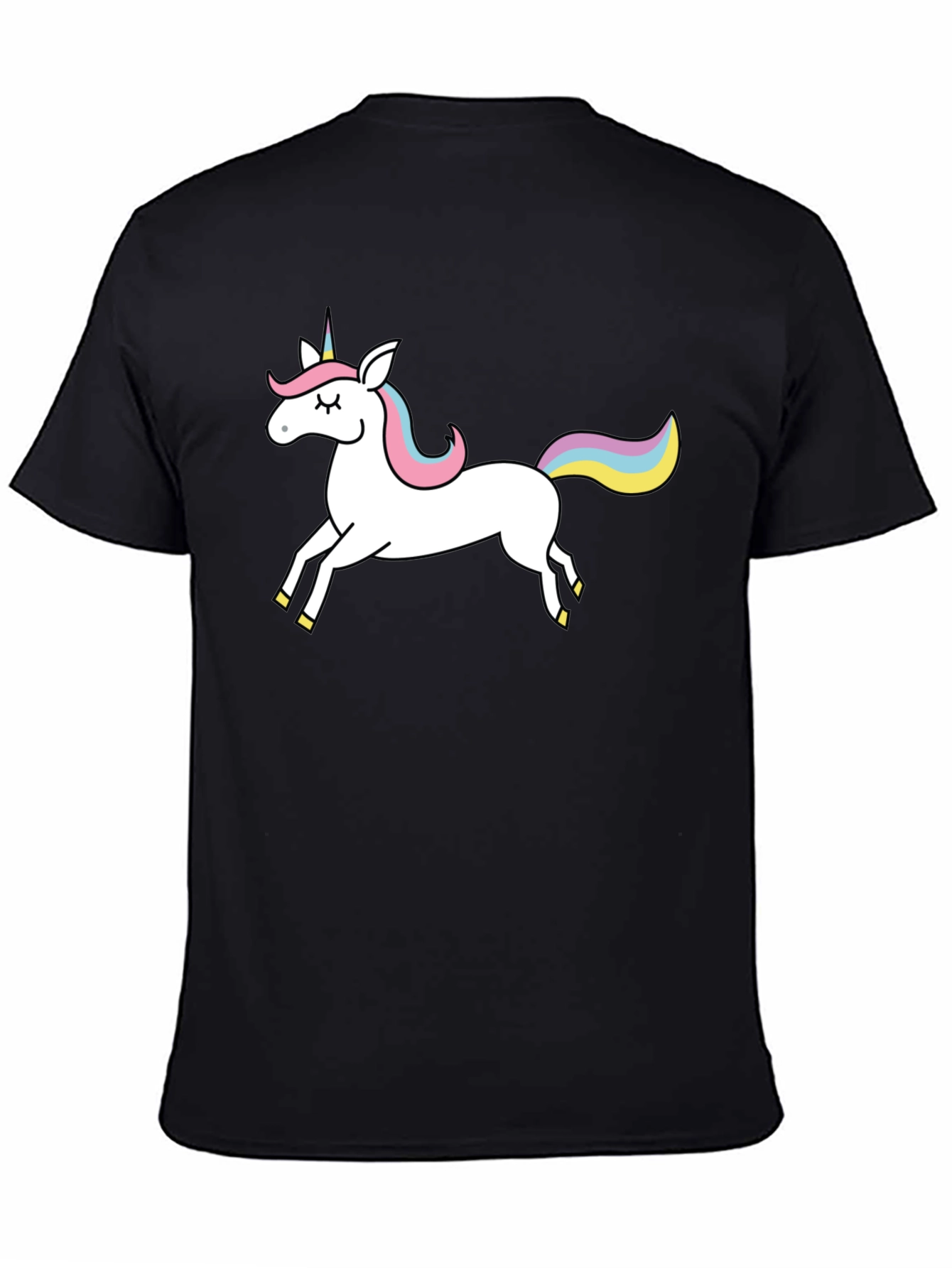 Black Unicorn Graphic Tee - Black Cotton Blend view 4