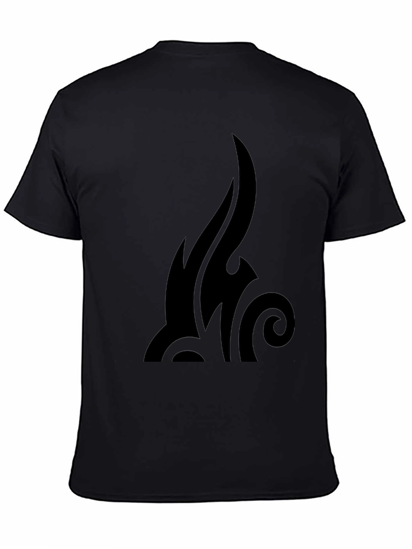 Black Men's Black Tribal Graphic T-Shirt - Casual Style view 4