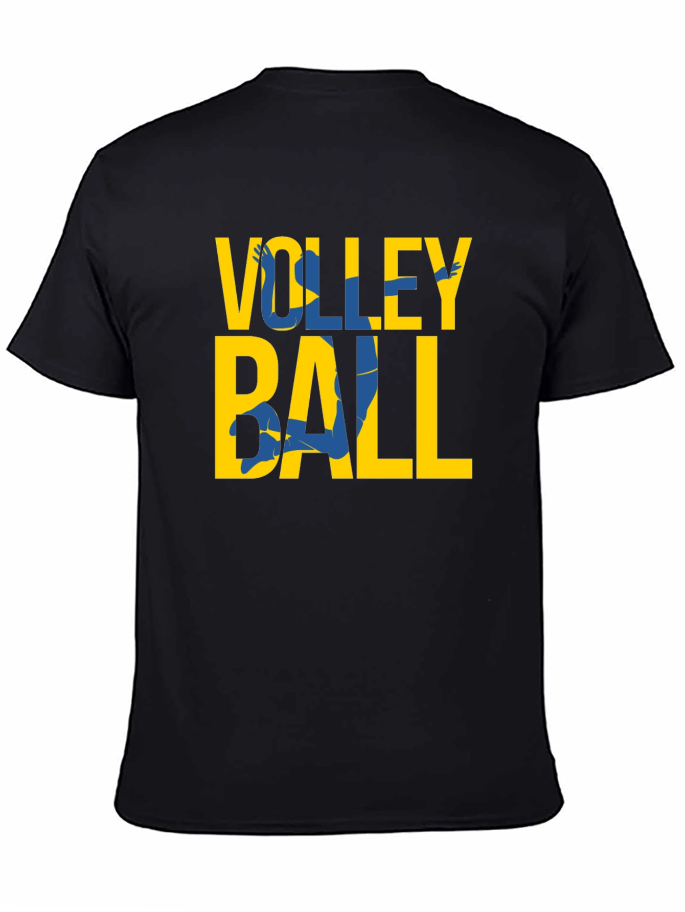 Black Volleyball Graphic Tee - Sporty Casual T-Shirt view 4