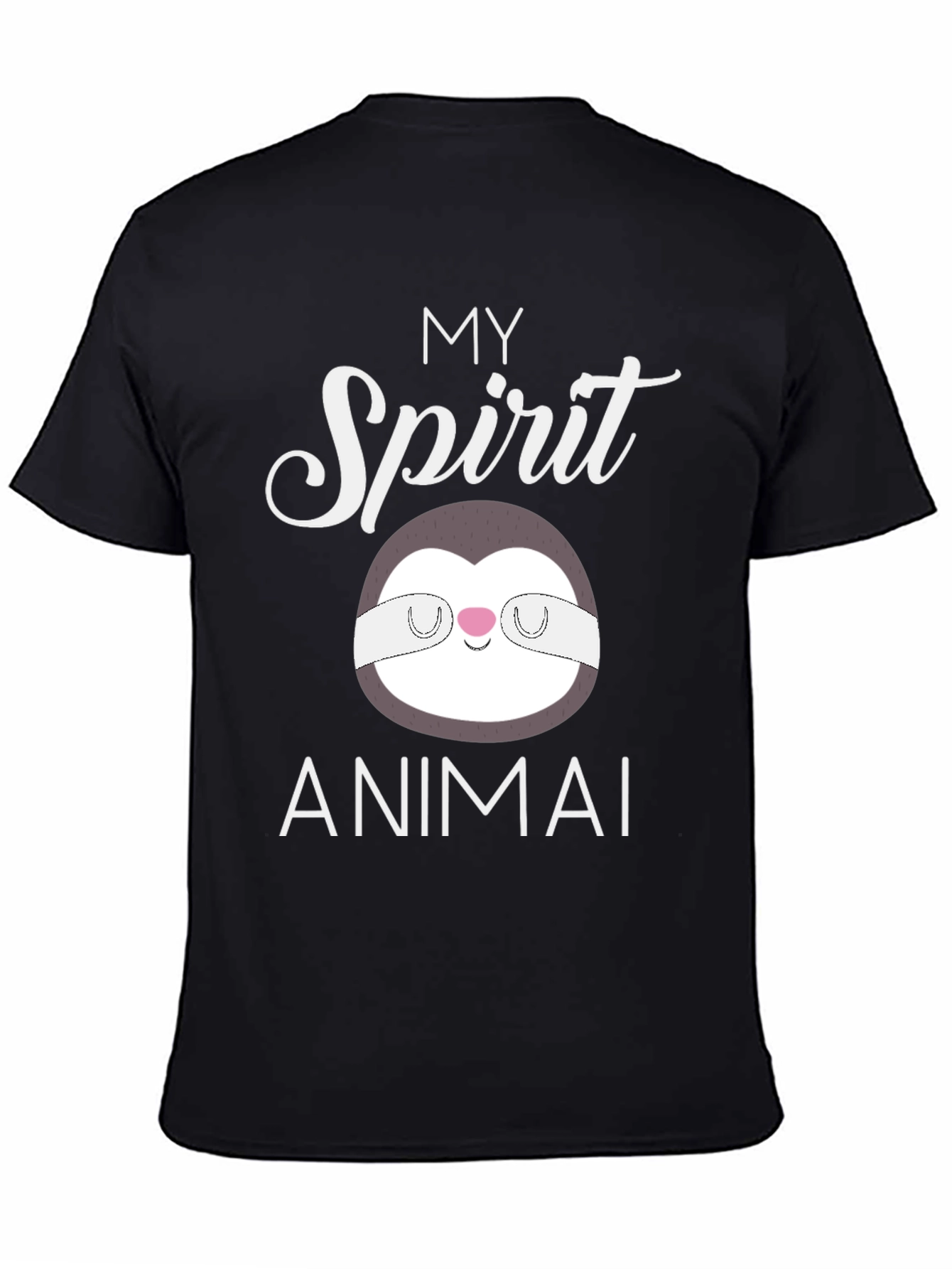 Black My Spirit Animal Sloth T-Shirt view 4