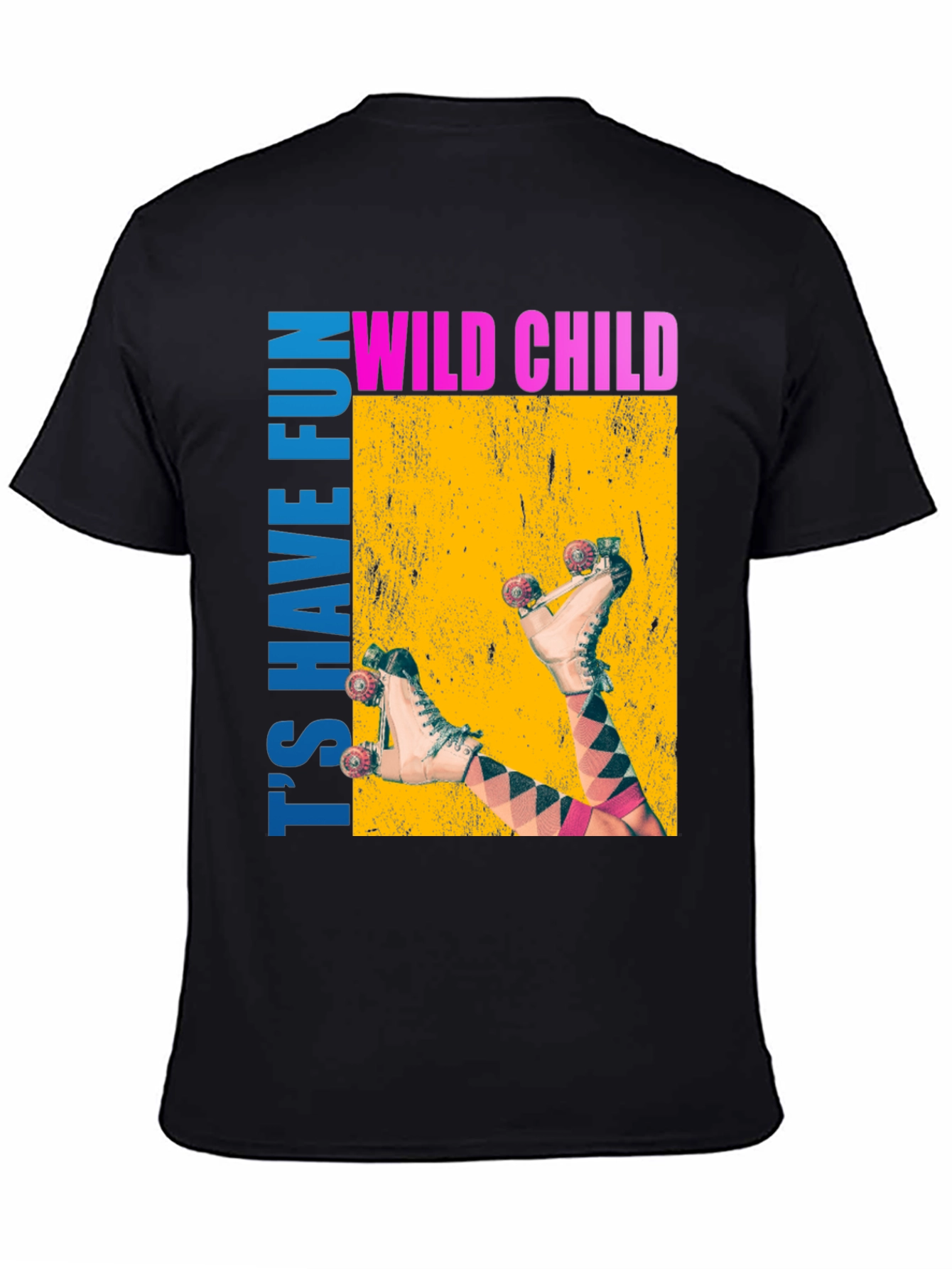 Black Wild Child Roller Skate Graphic Tee view 4