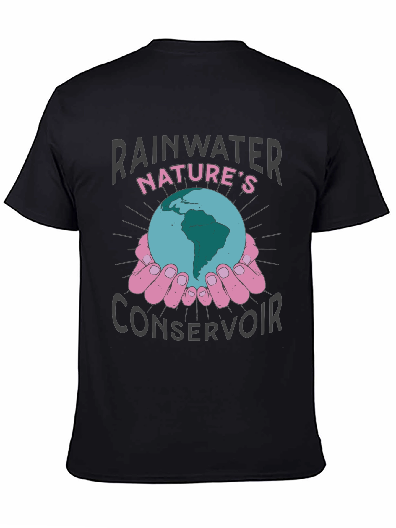 Black Rainwater Nature's Conservoir Graphic T-Shirt view 4