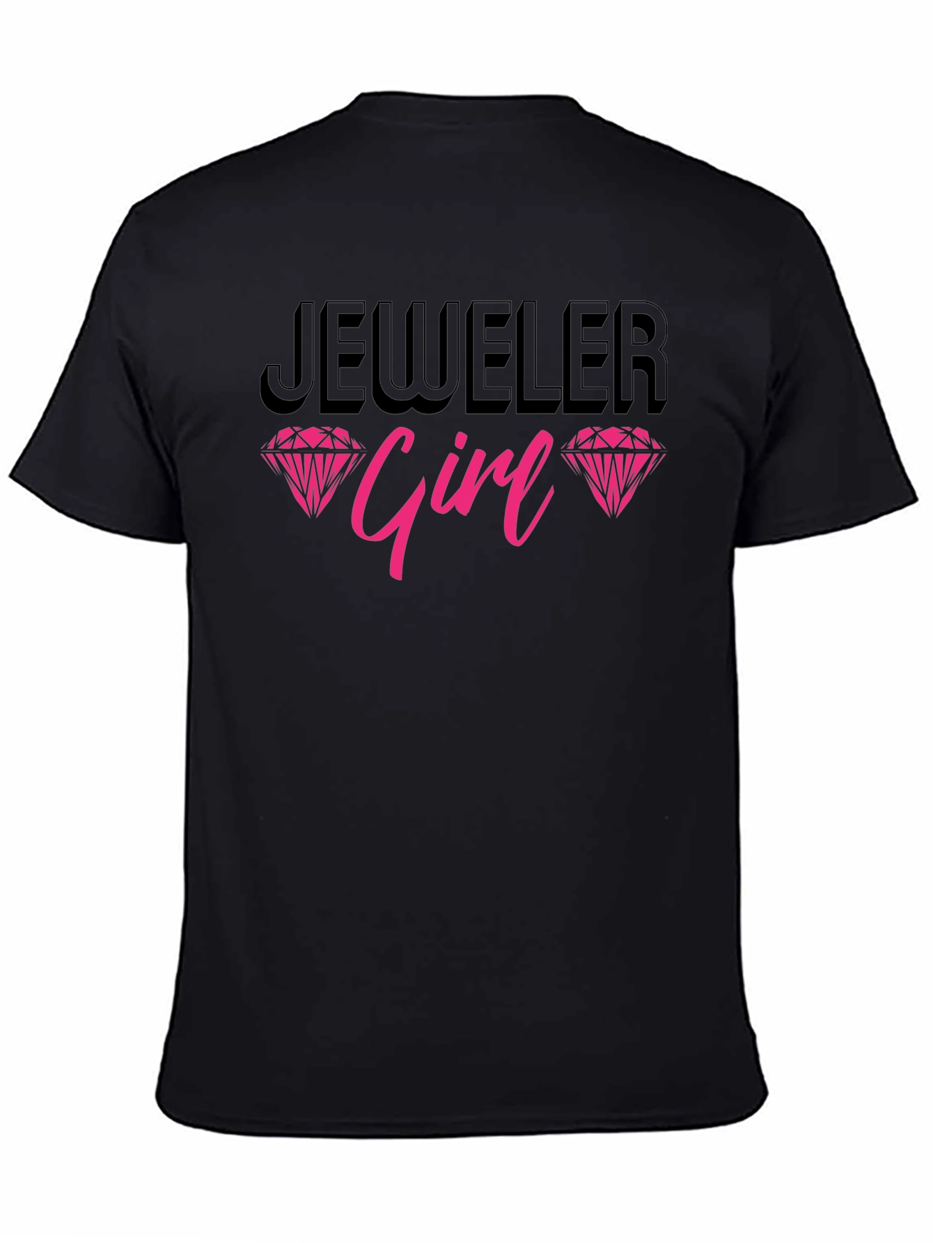 Black Jeweler Girl T-Shirt Diamond Graphic Tee view 4