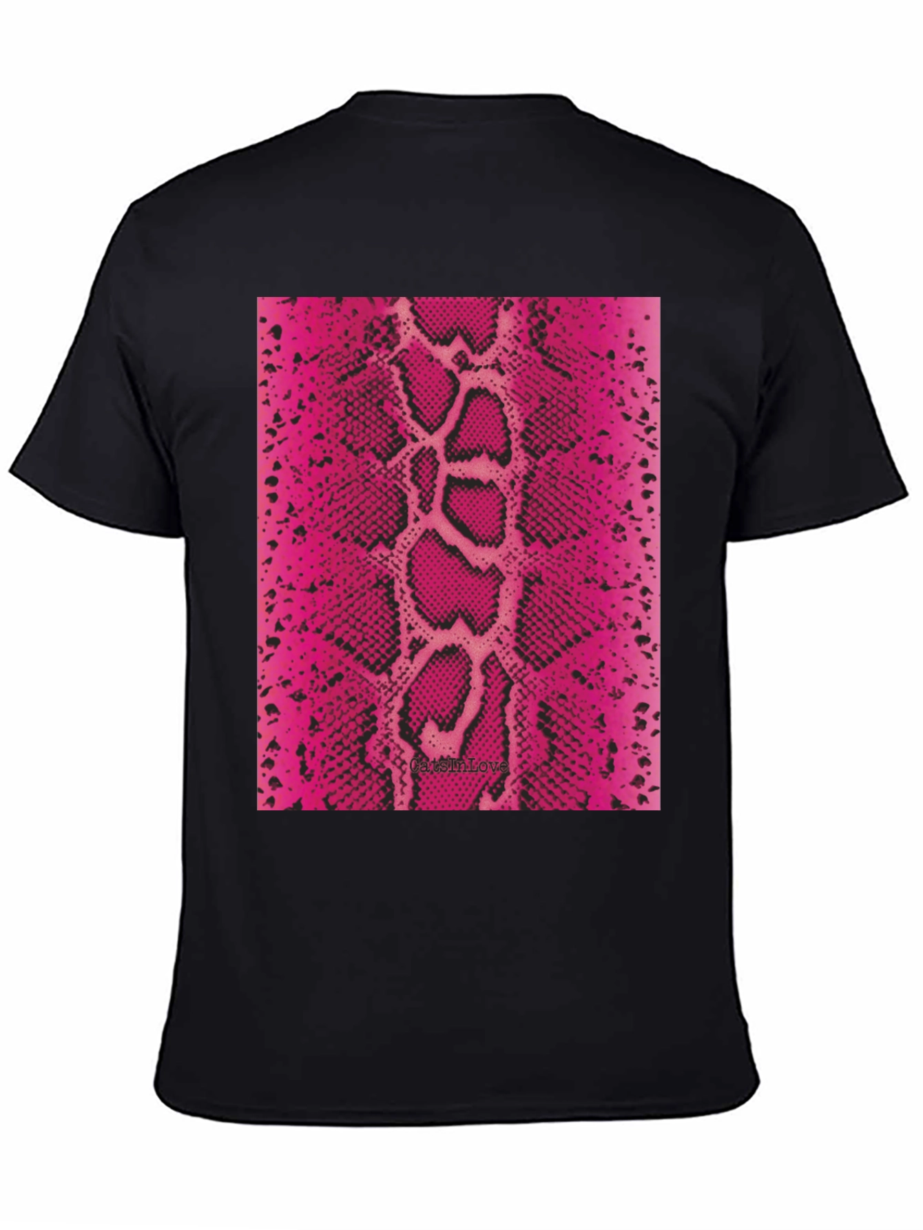 Black Pink Snake Print Tee view 4