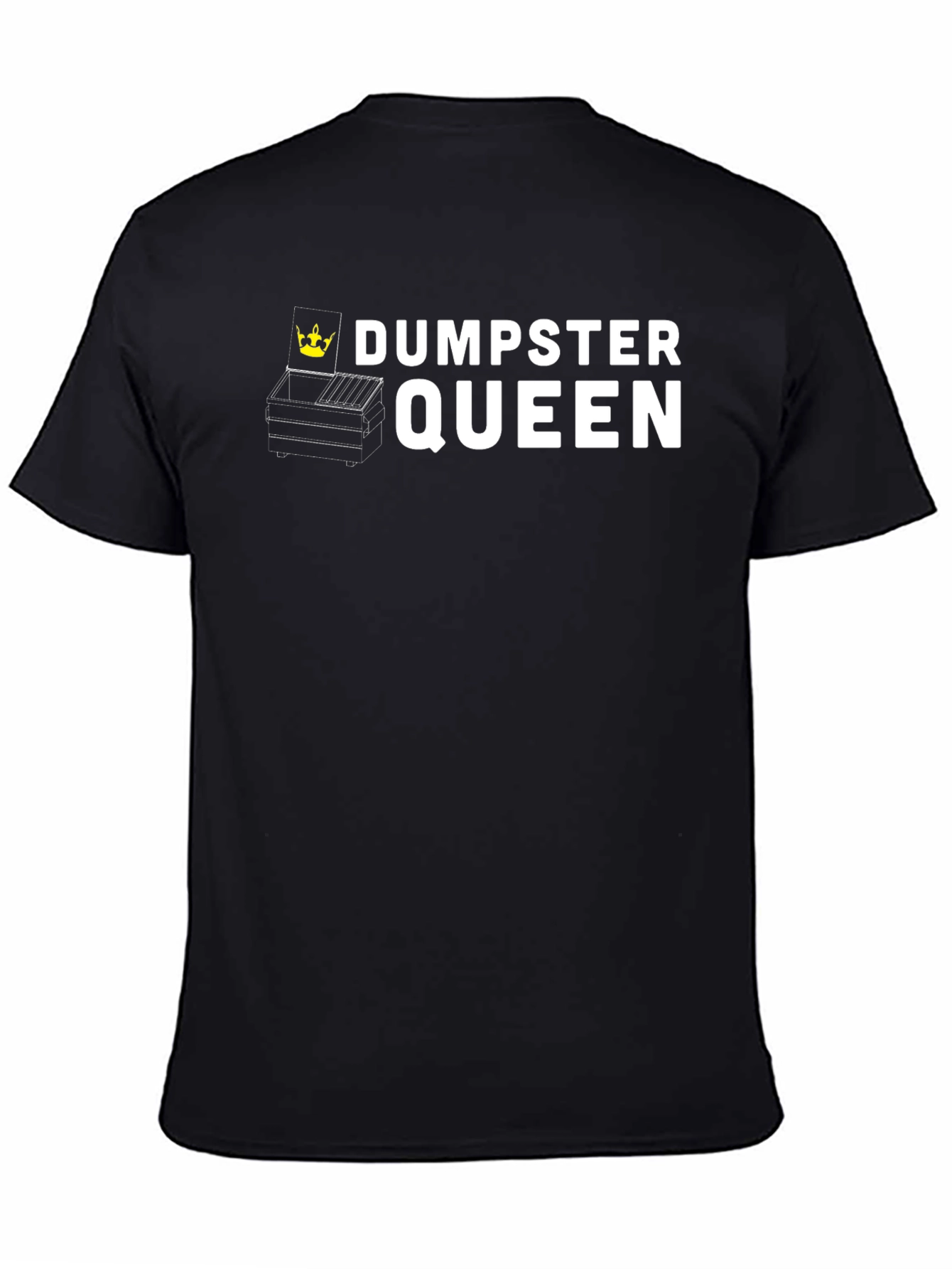 Black Dumpster Queen Graphic T-Shirt - Black Cotton Tee view 4