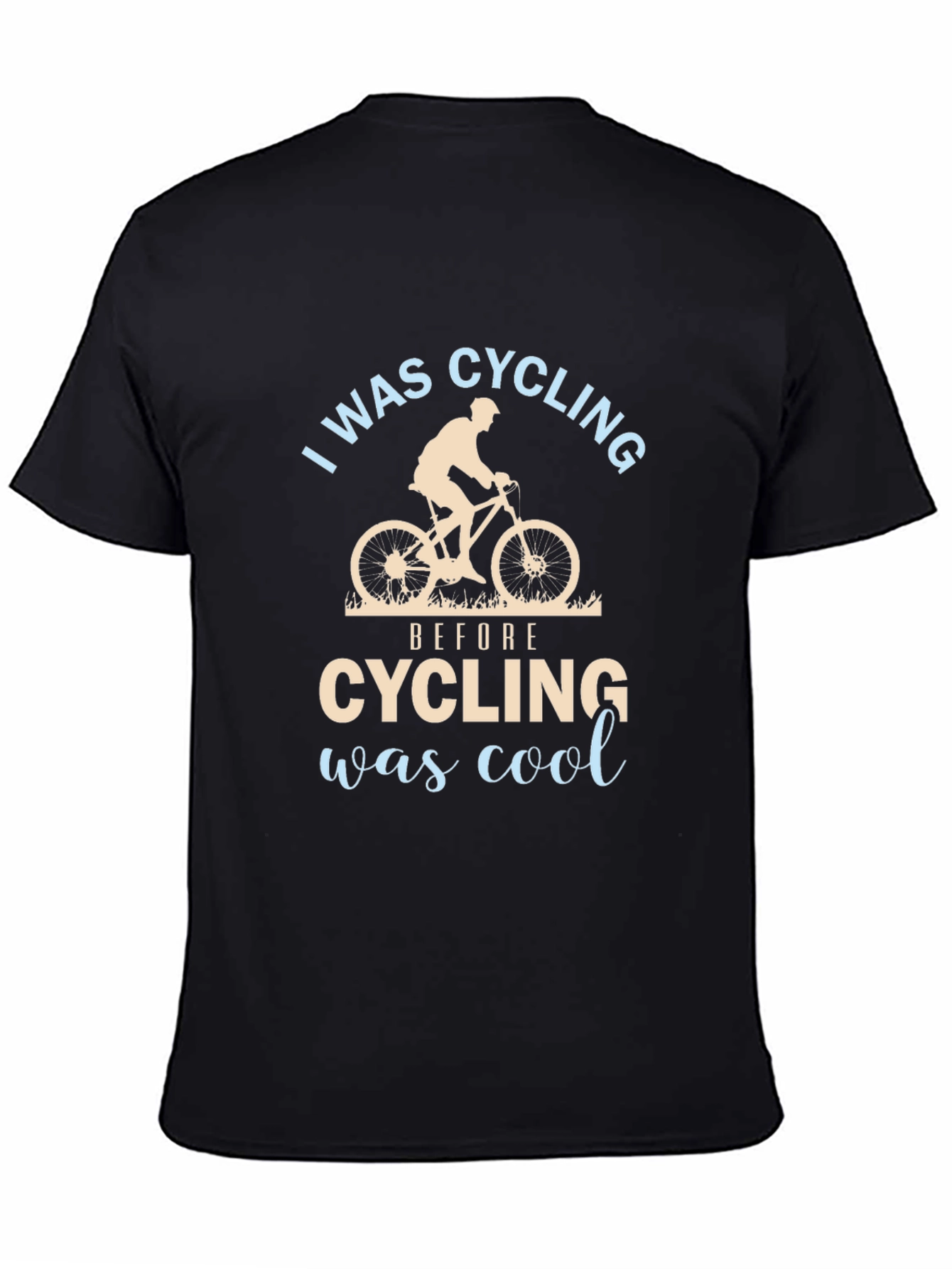 Black I Was Cycling Before Cycling Was Cool T-Shirt view 4