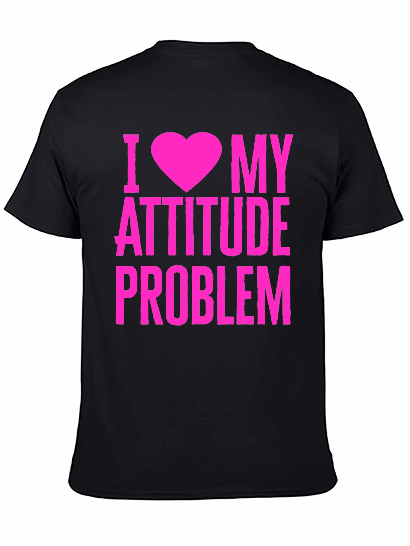 Black I Heart My Attitude Problem Graphic T-Shirt view 4