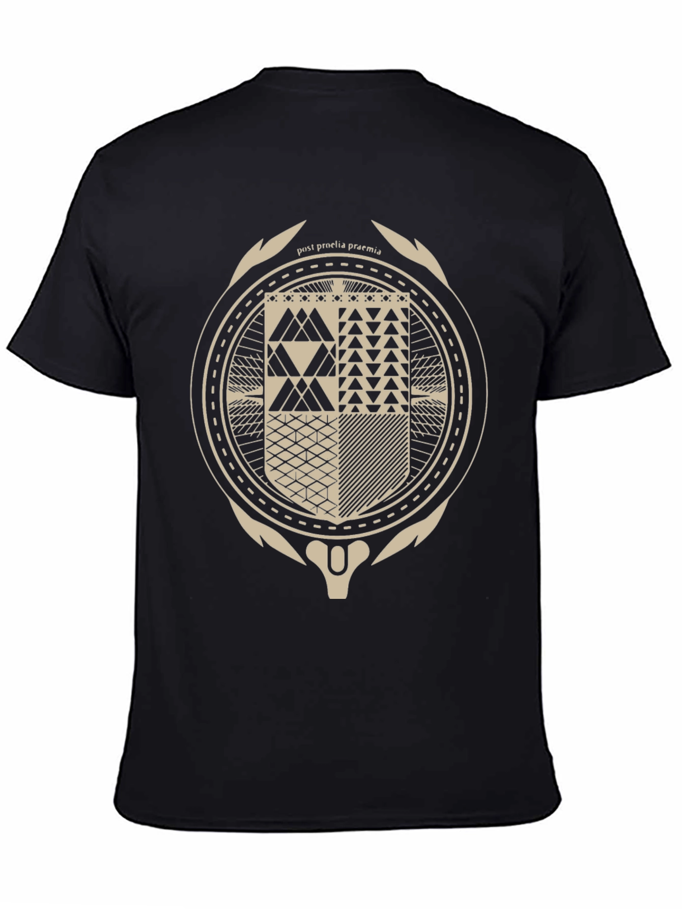 Black Abstract Geometric Graphic Tee view 4