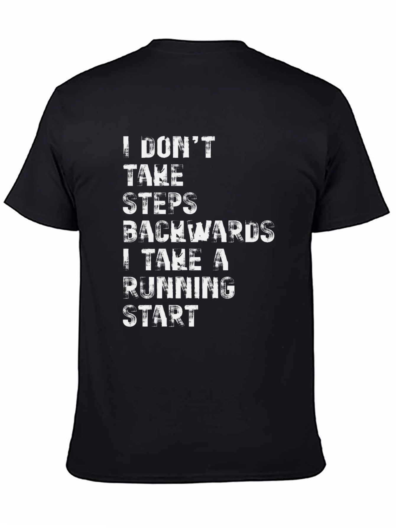 Black Motivational Graphic T-Shirt: Running Start view 4