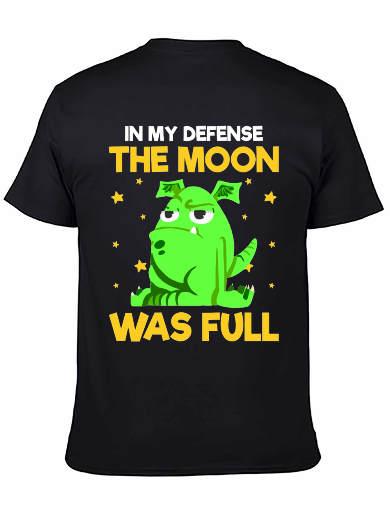 Black Funny "The Moon Was Full" Graphic Tee view 4