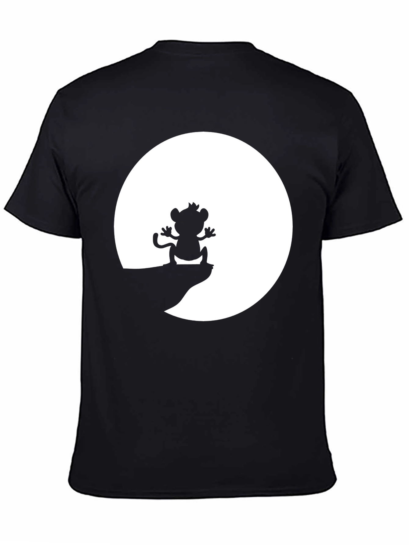 Black Monkey Silhouette T-Shirt - Black Cotton Tee view 4