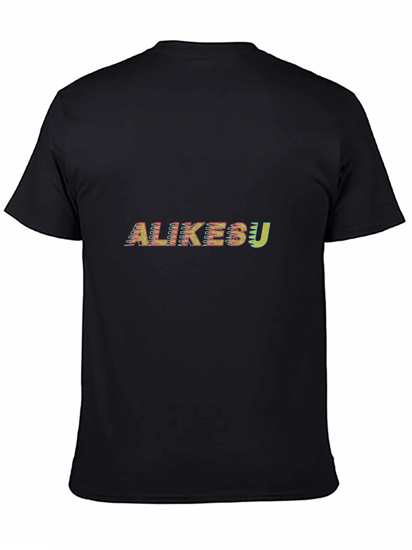 Black Abstract 'ALIKESU' Graphic Tee - Stylish Black T-Shirt view 4