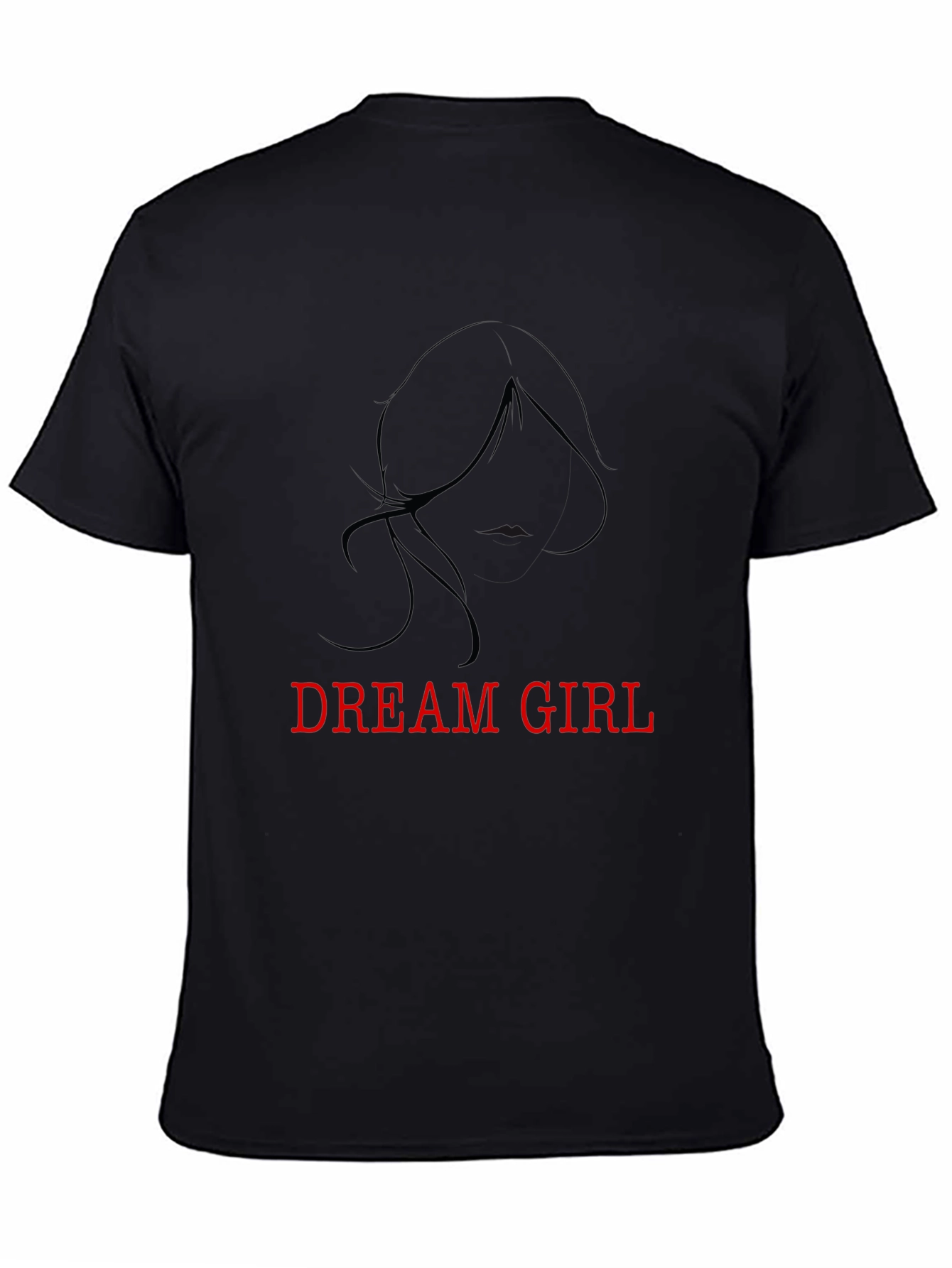 Black Dream Girl Black Tee - Stylish Graphic T-Shirt view 4