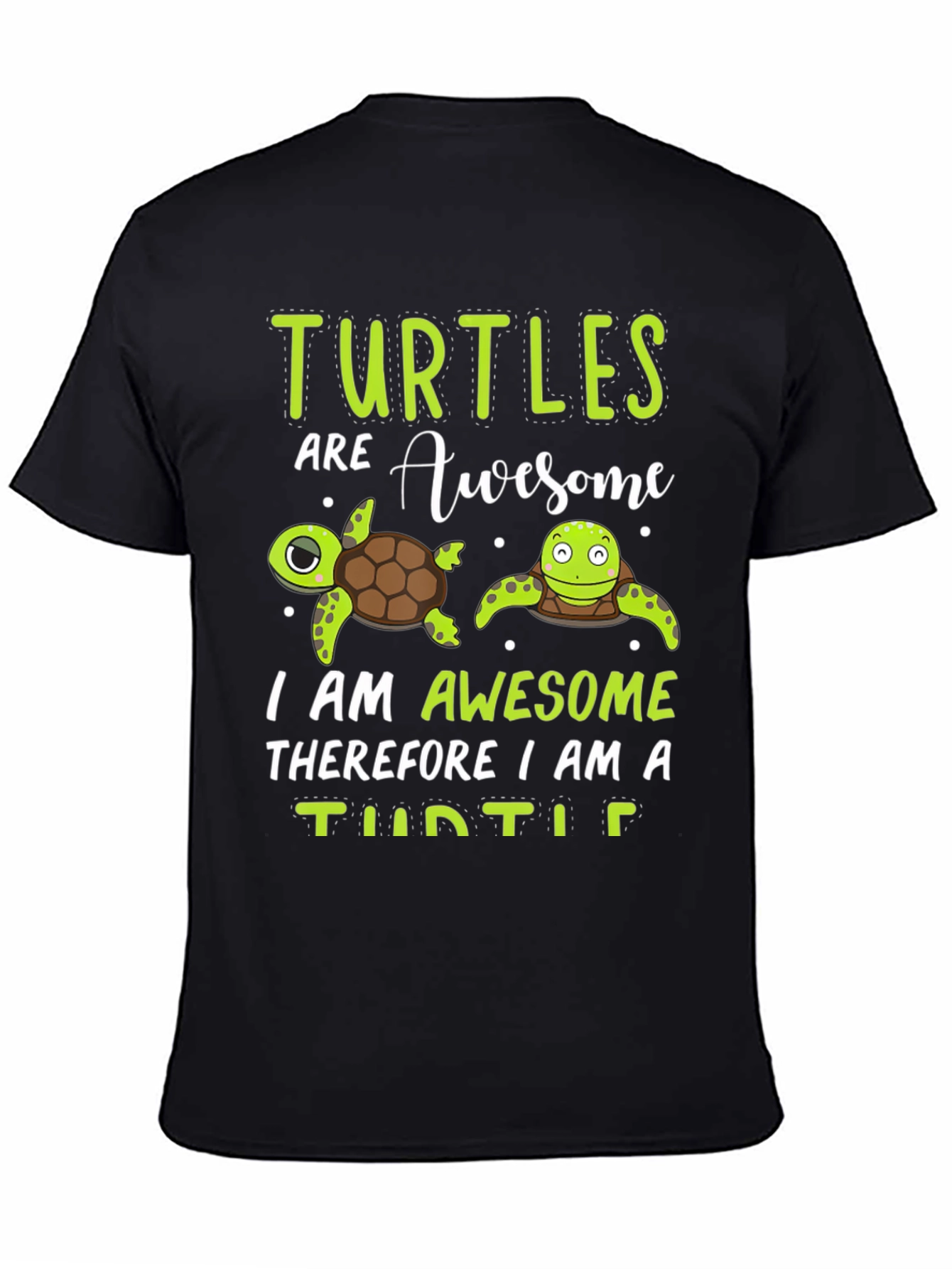 Black Turtles Are Awesome Graphic Tee view 4