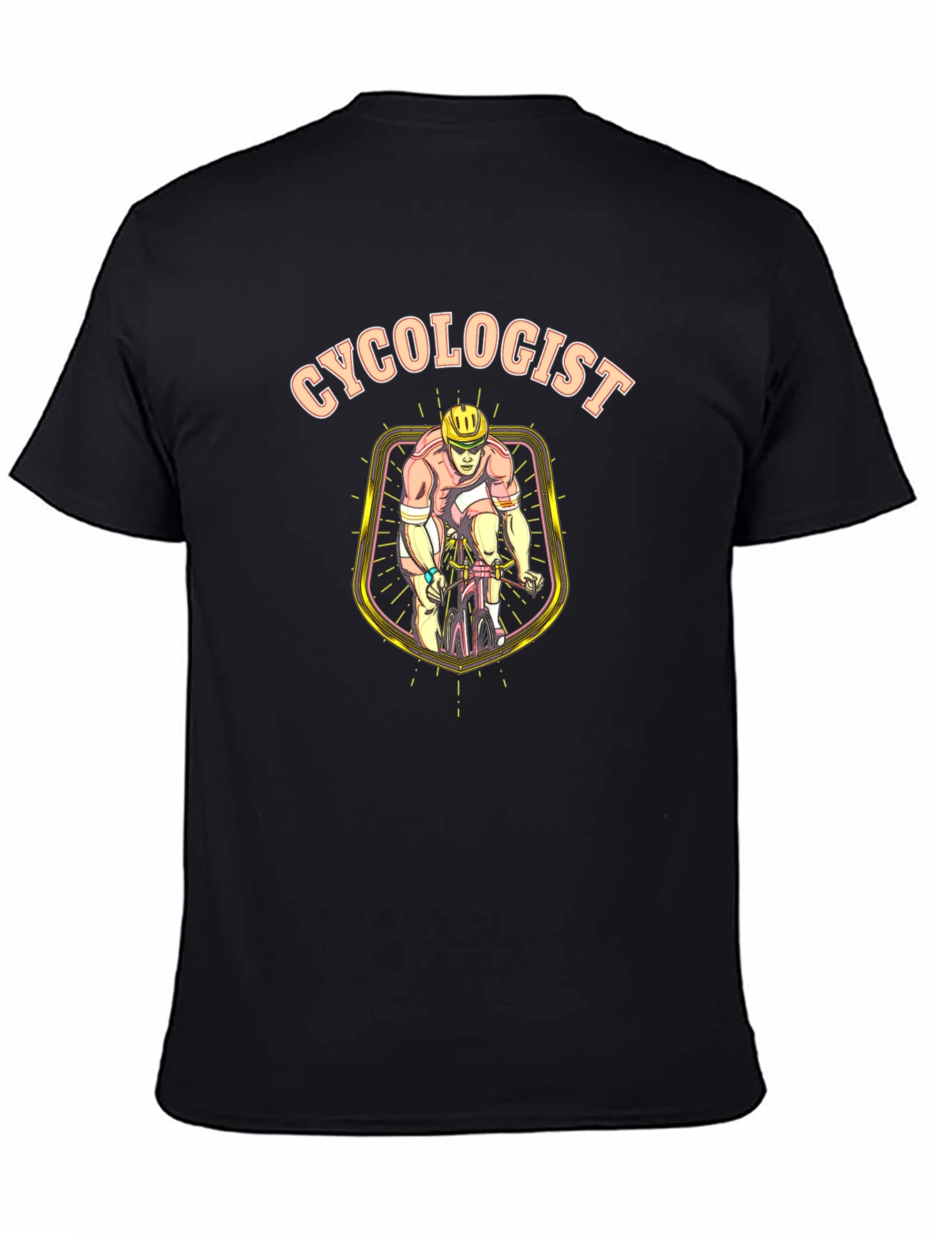 Black Cycologist T-Shirt - Funny Cyclist Tee view 4