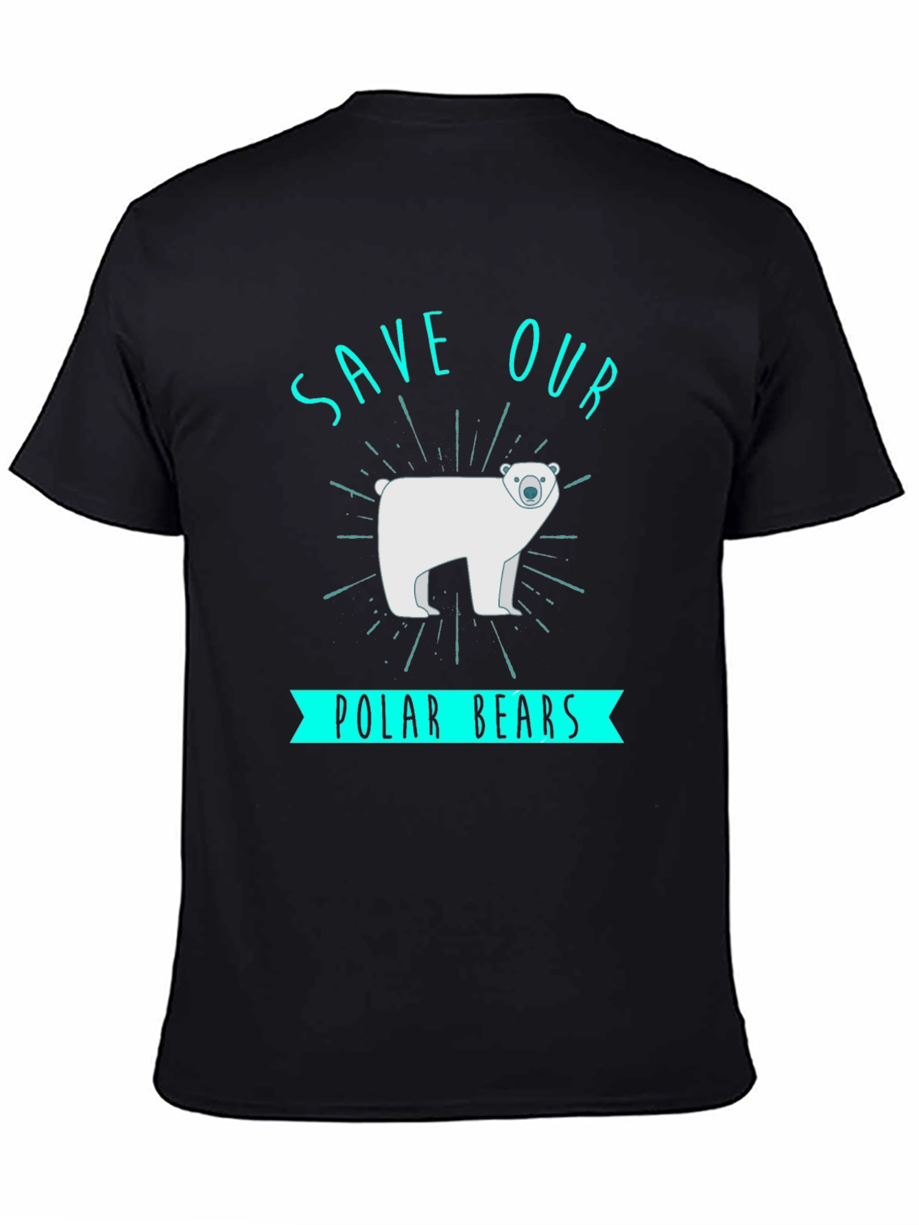 Black Save Our Polar Bears Graphic Tee - Black view 4