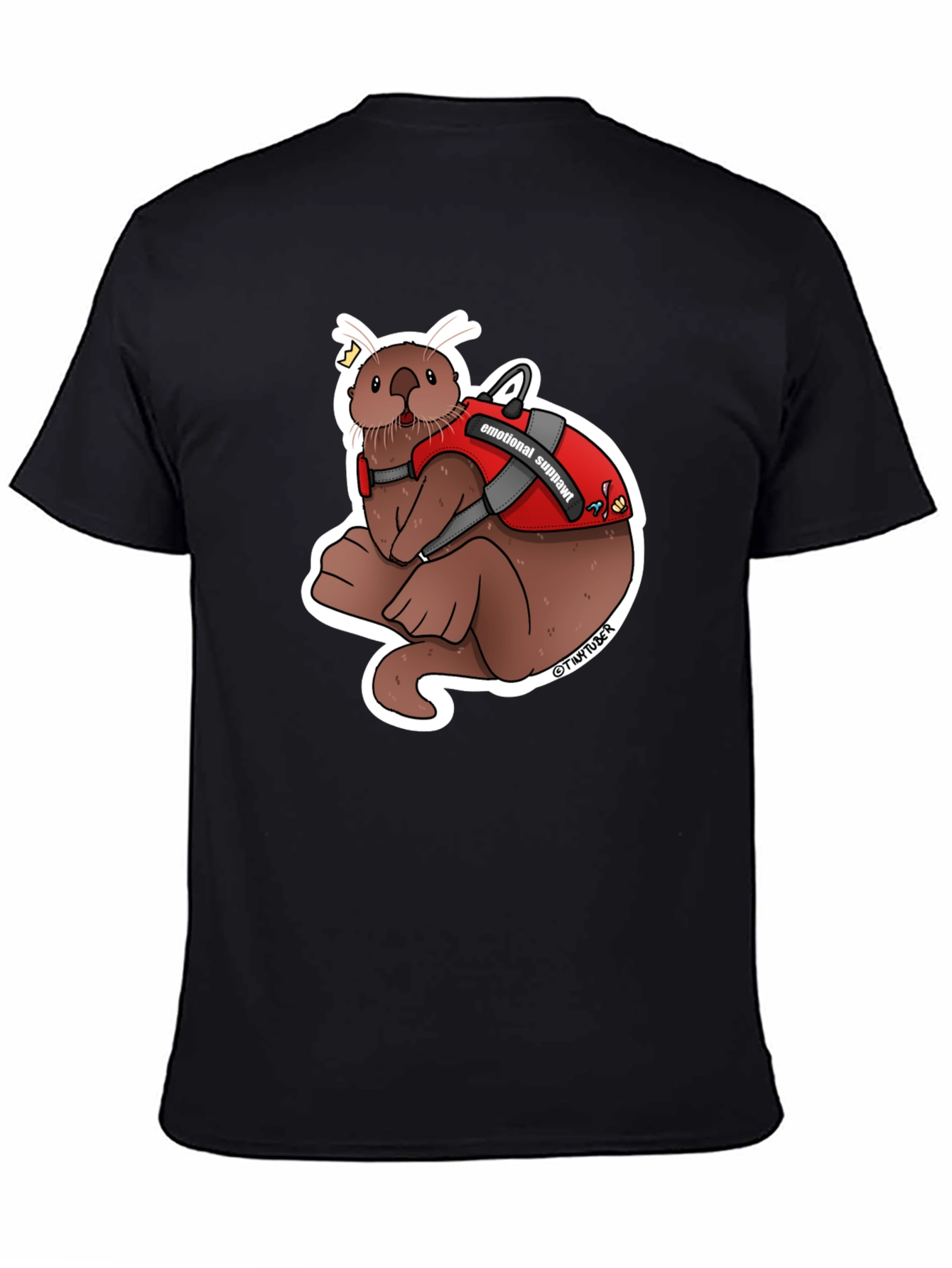 Black Emotional Support Otter Graphic Tee view 4