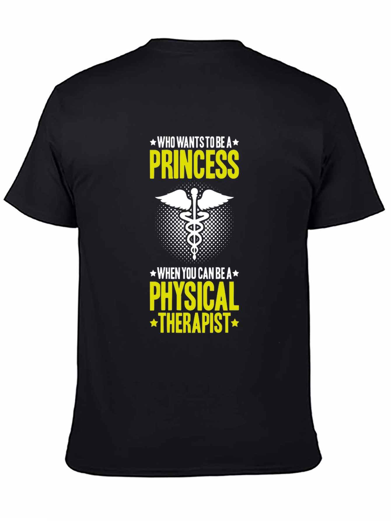 Black Physical Therapist T-Shirt - Princess Alternative view 4