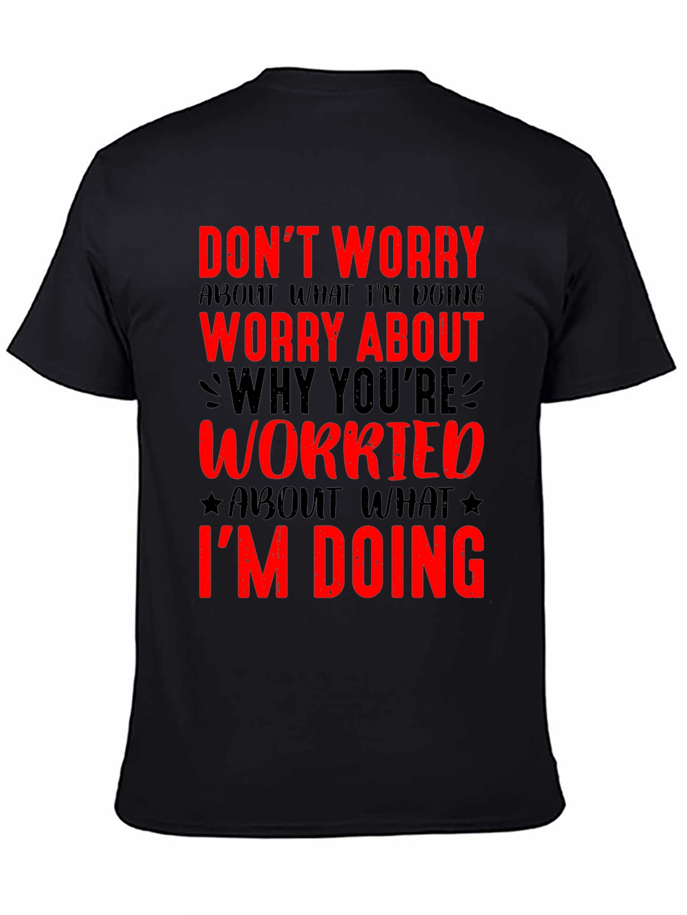 Black Don't Worry Graphic Tee - Black view 4