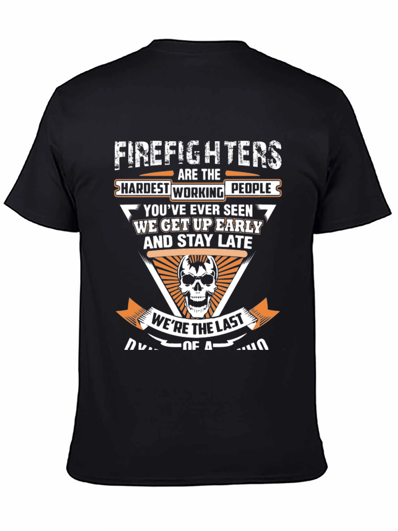 Black Firefighter Hardest Working T-Shirt view 4