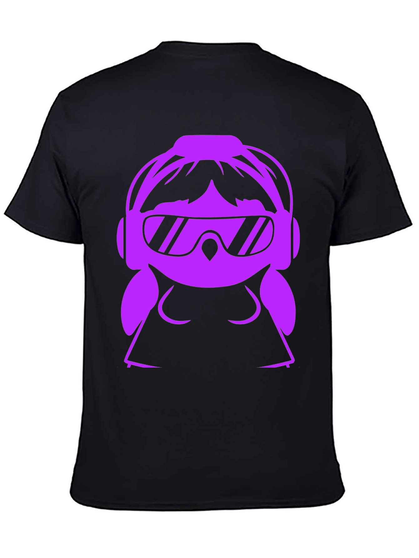 Black DJ Girl Graphic T-Shirt - Black view 4