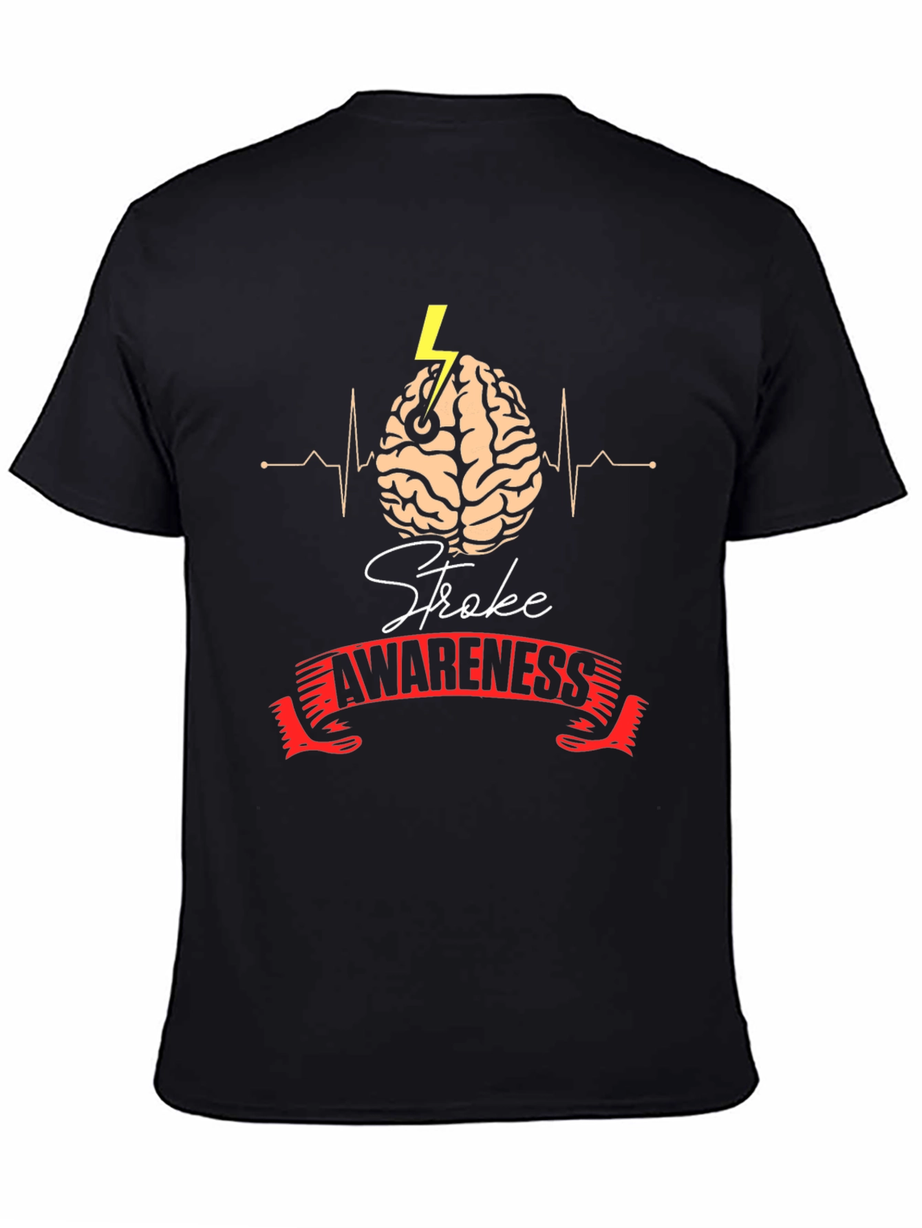 Black Stroke Awareness Graphic Tee view 4