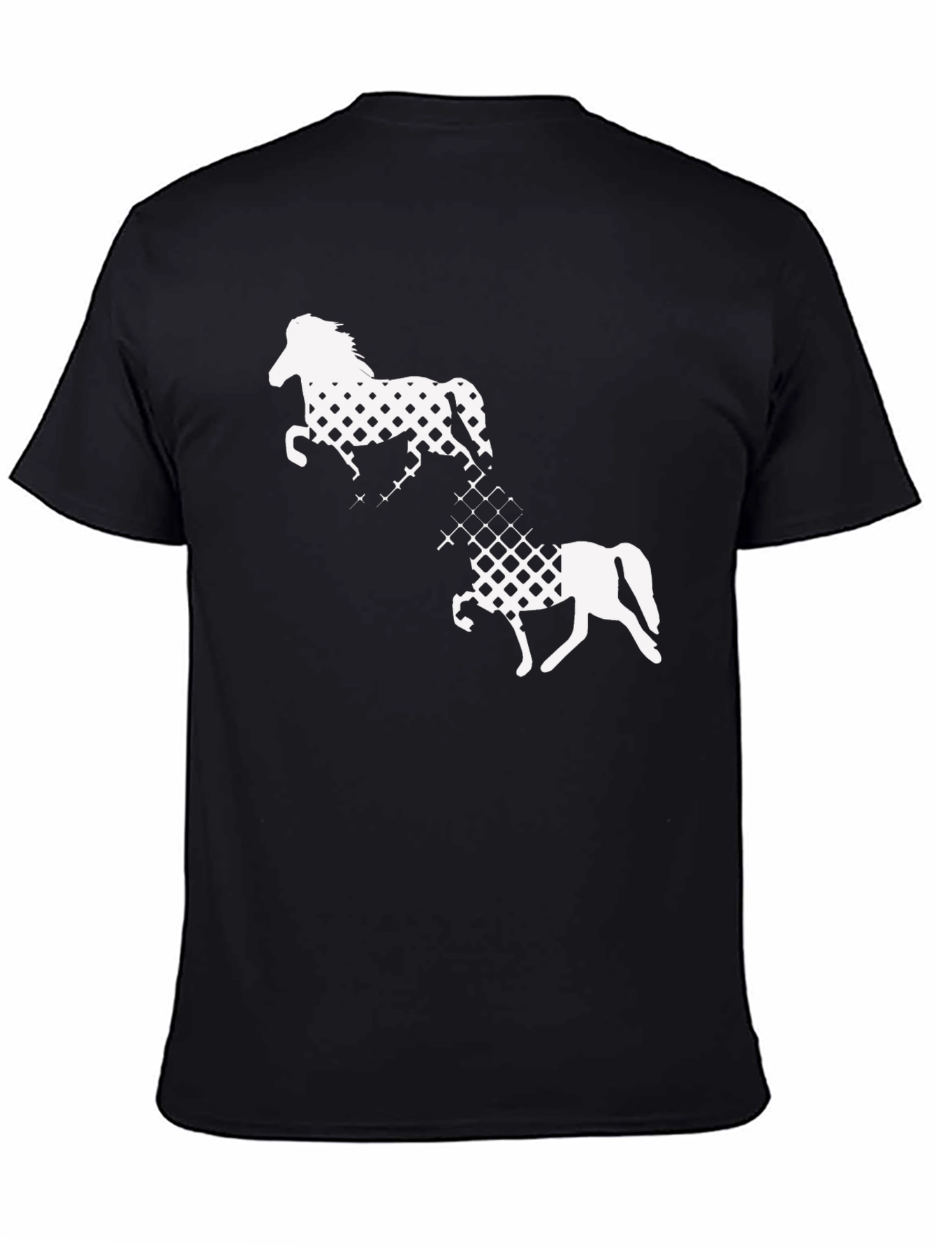 Black Black T-Shirt with Horse Graphic view 4