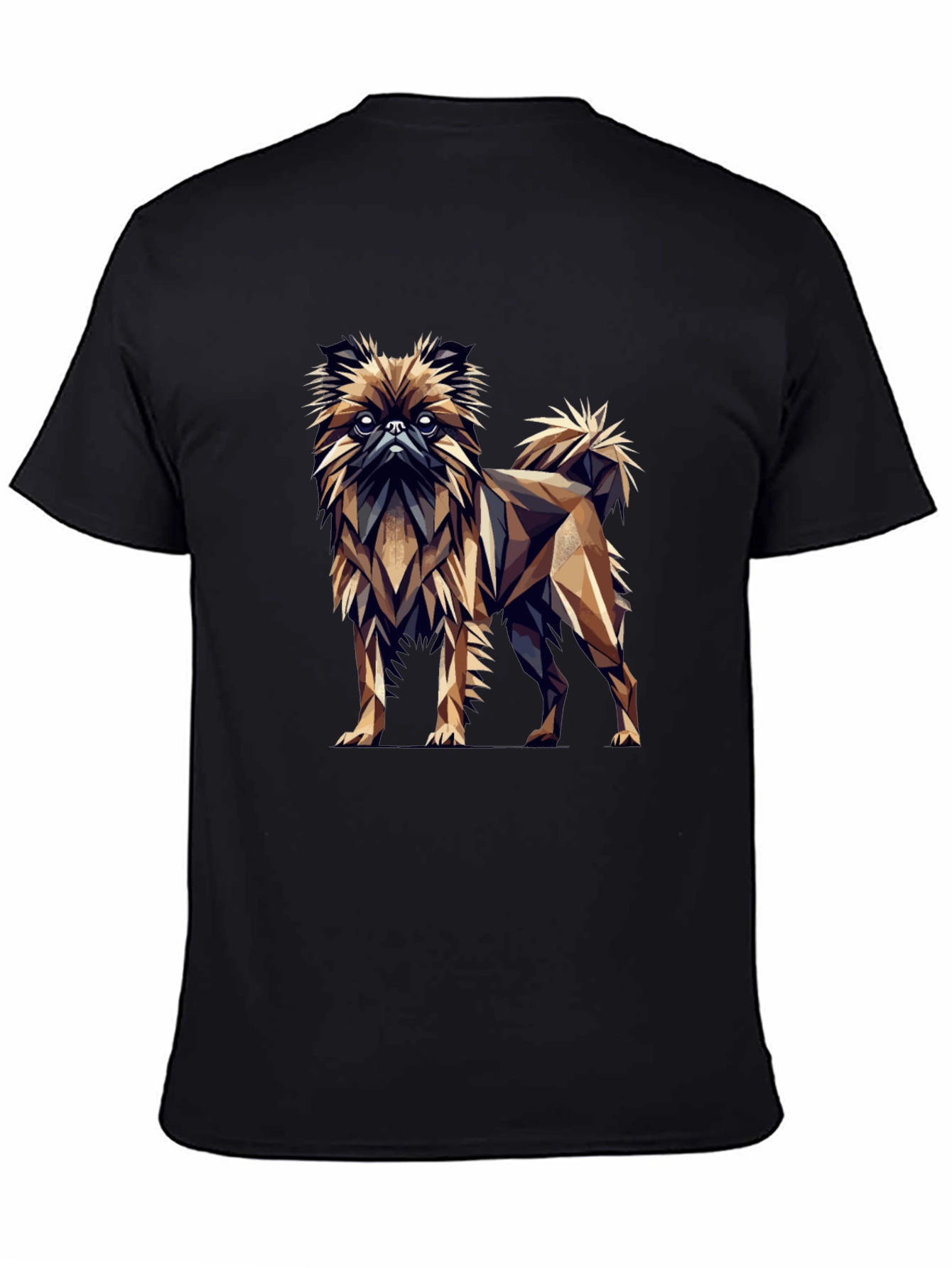 Black Geometric Dog Graphic Black T-Shirt view 4
