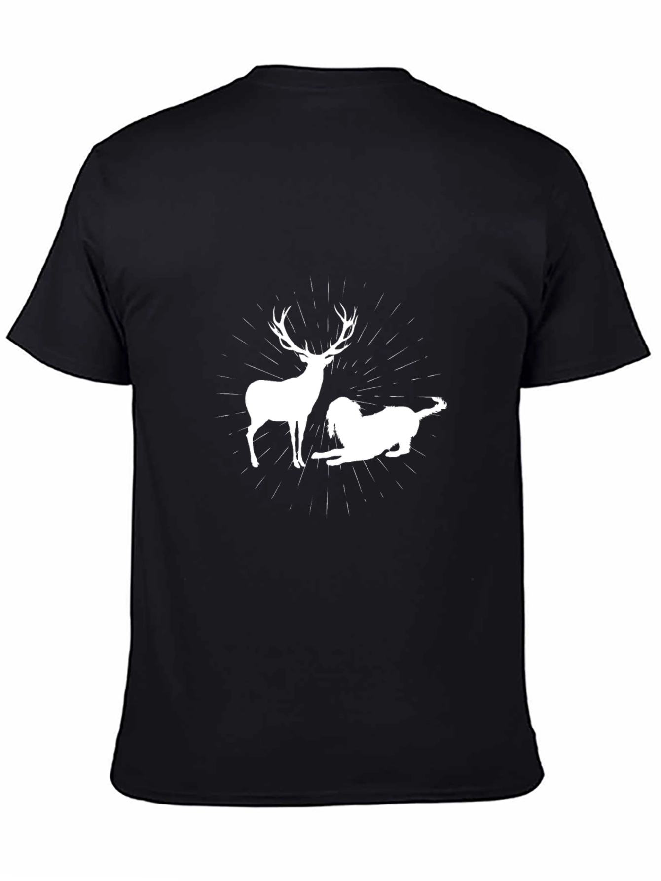 Black Deer & Dog Graphic Tee - Classic Black Comfort view 4