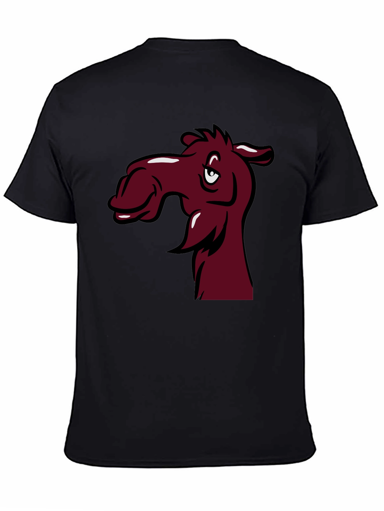 Black Funny Camel Cartoon T-Shirt view 4