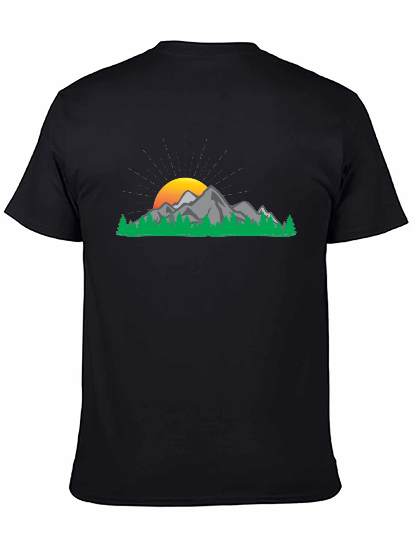 Black Mountain Sunset Graphic Tee - Nature Inspired Casual Wear view 4