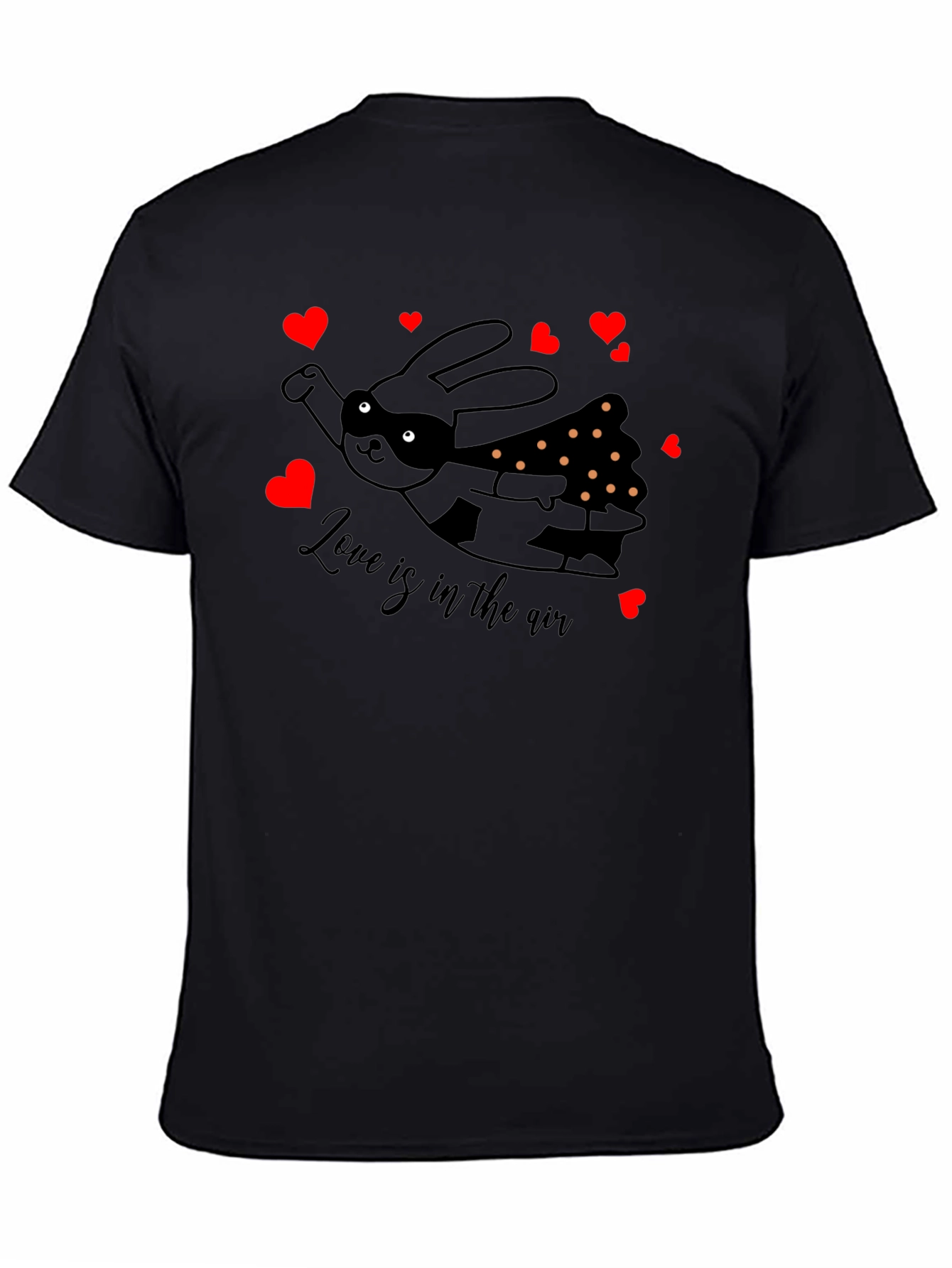 Black Love is in the Air Valentine's Bunny T-Shirt view 4