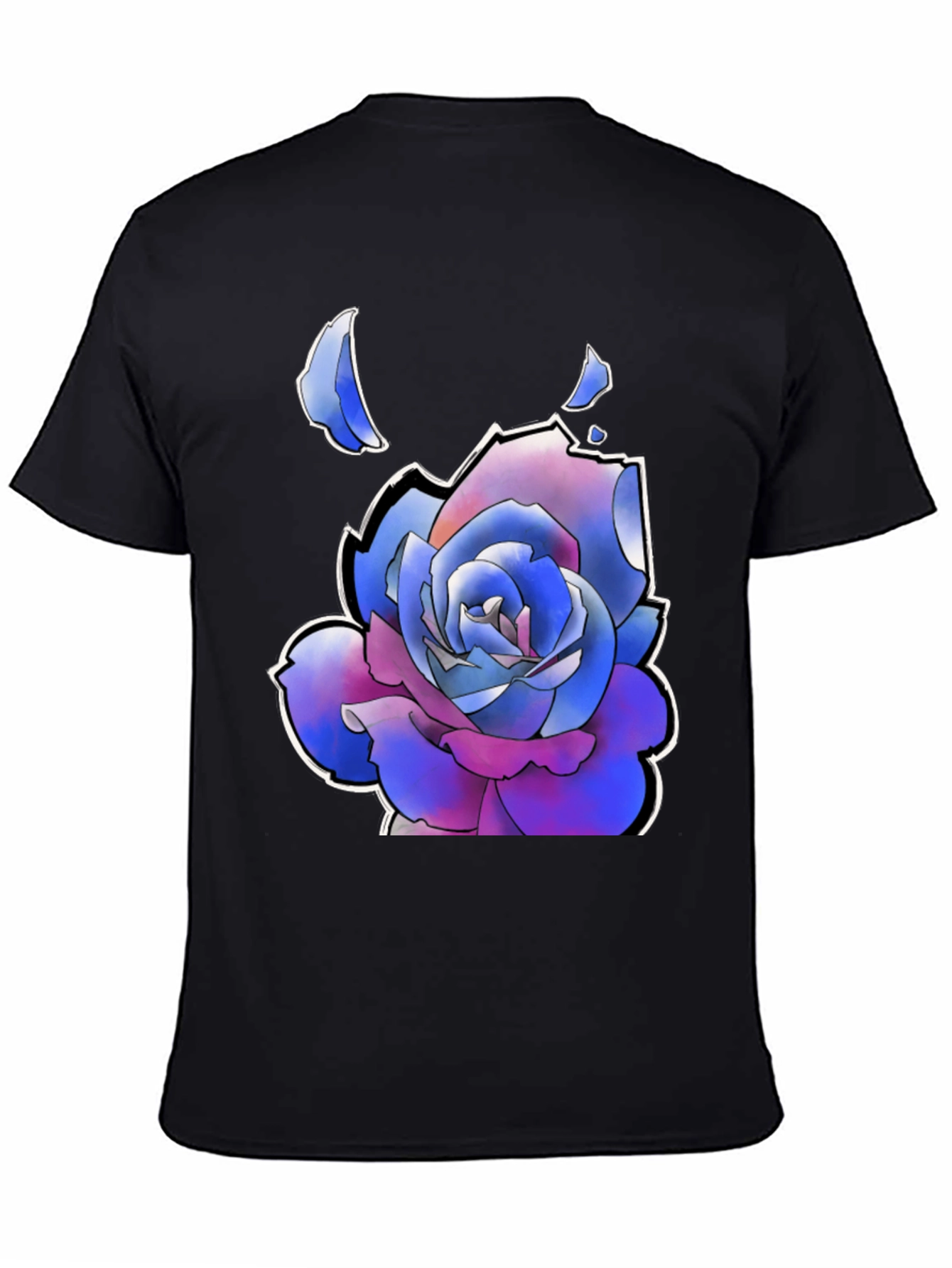 Black Rose Graphic T-Shirt - Black Casual Tee view 4